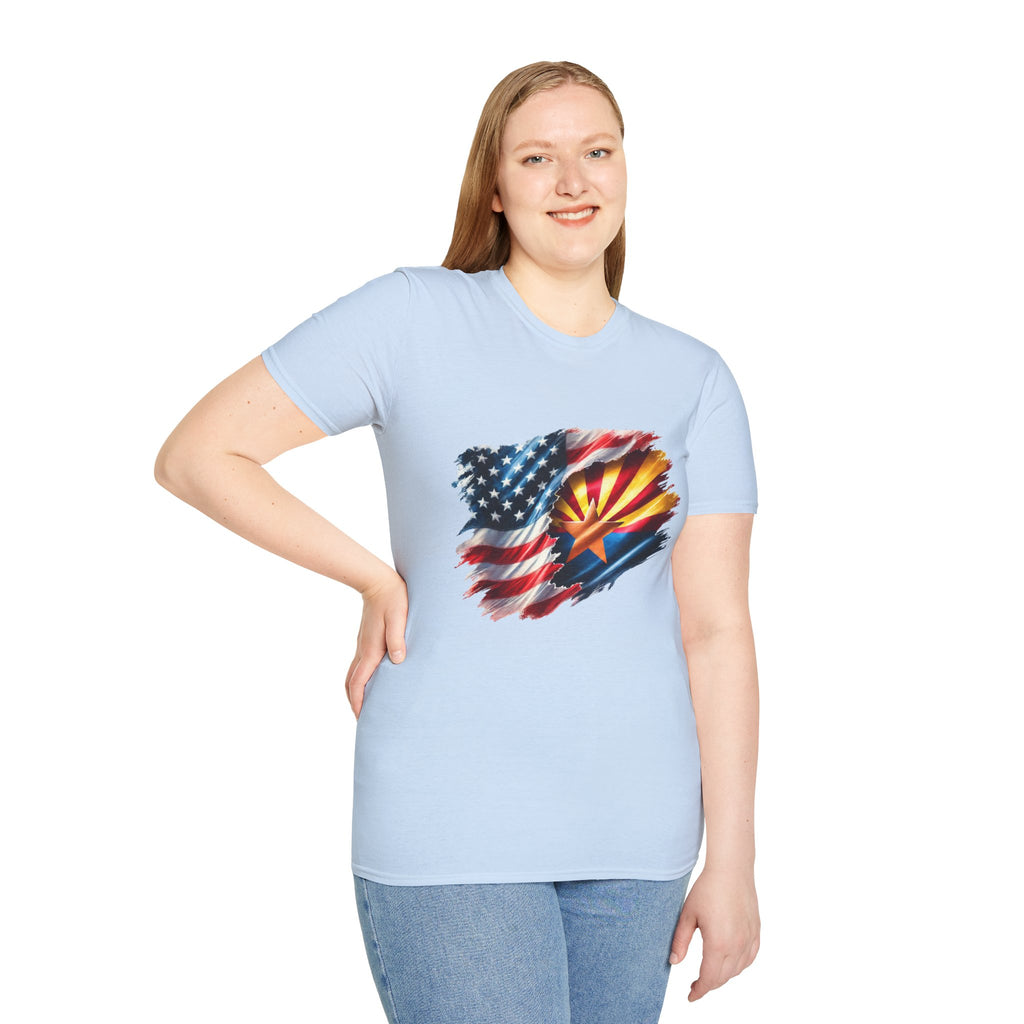Arizona Flag with American Flag T-Shirt | Patriotic State Pride Tee