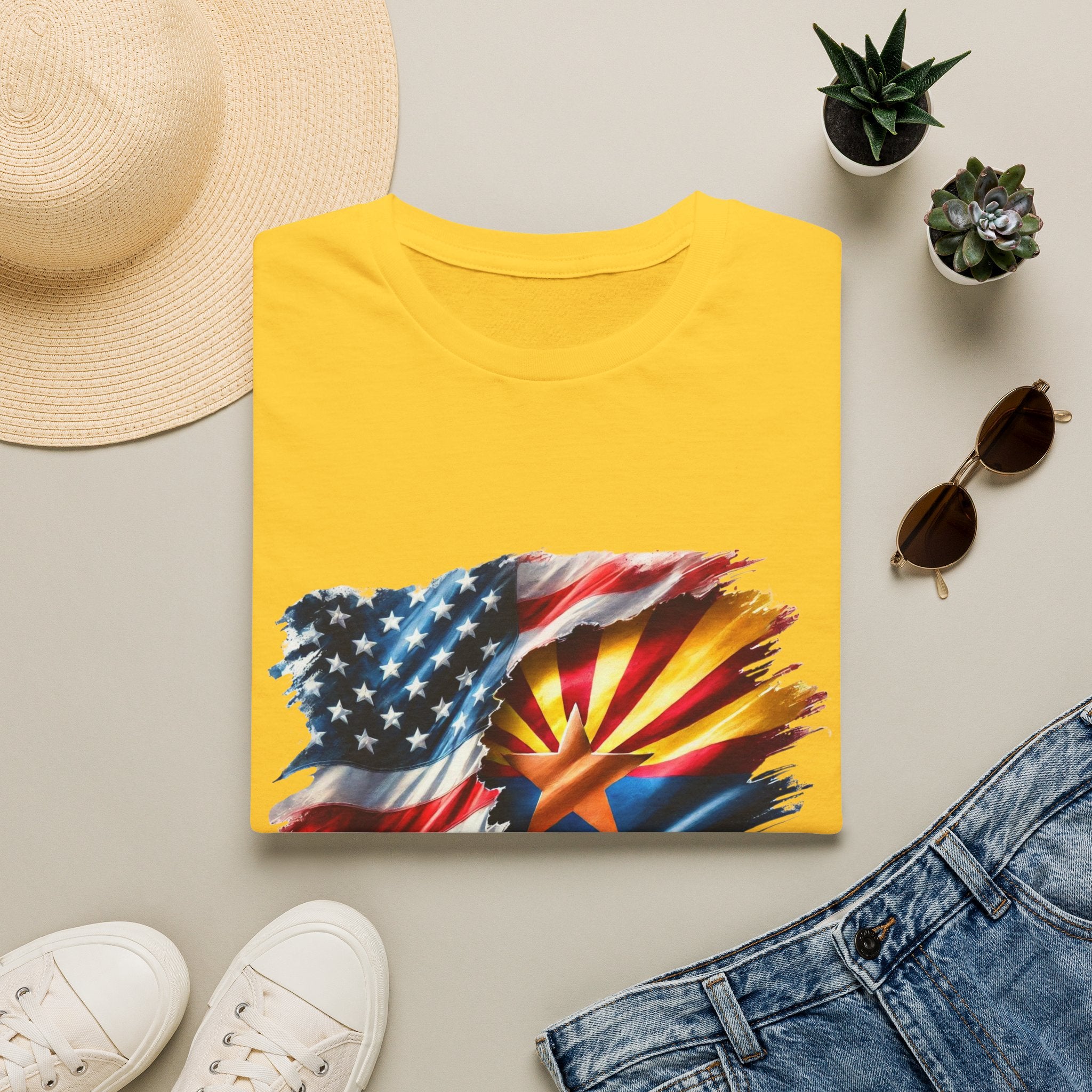 Arizona Flag with American Flag T-Shirt | Patriotic State Pride Tee
