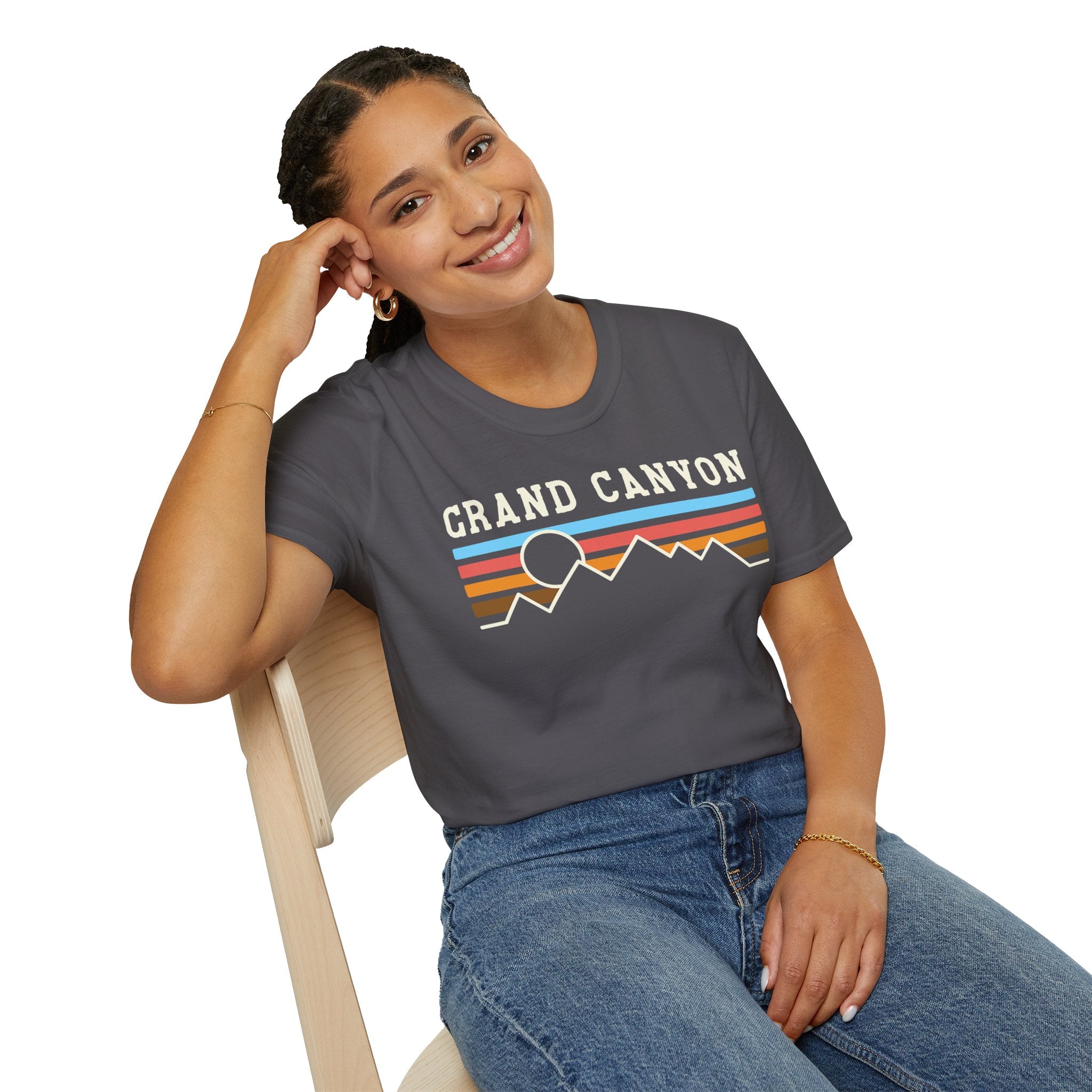 Grand Canyon Retro Sunset T-Shirt | Printed Front and Back National Park Landscape