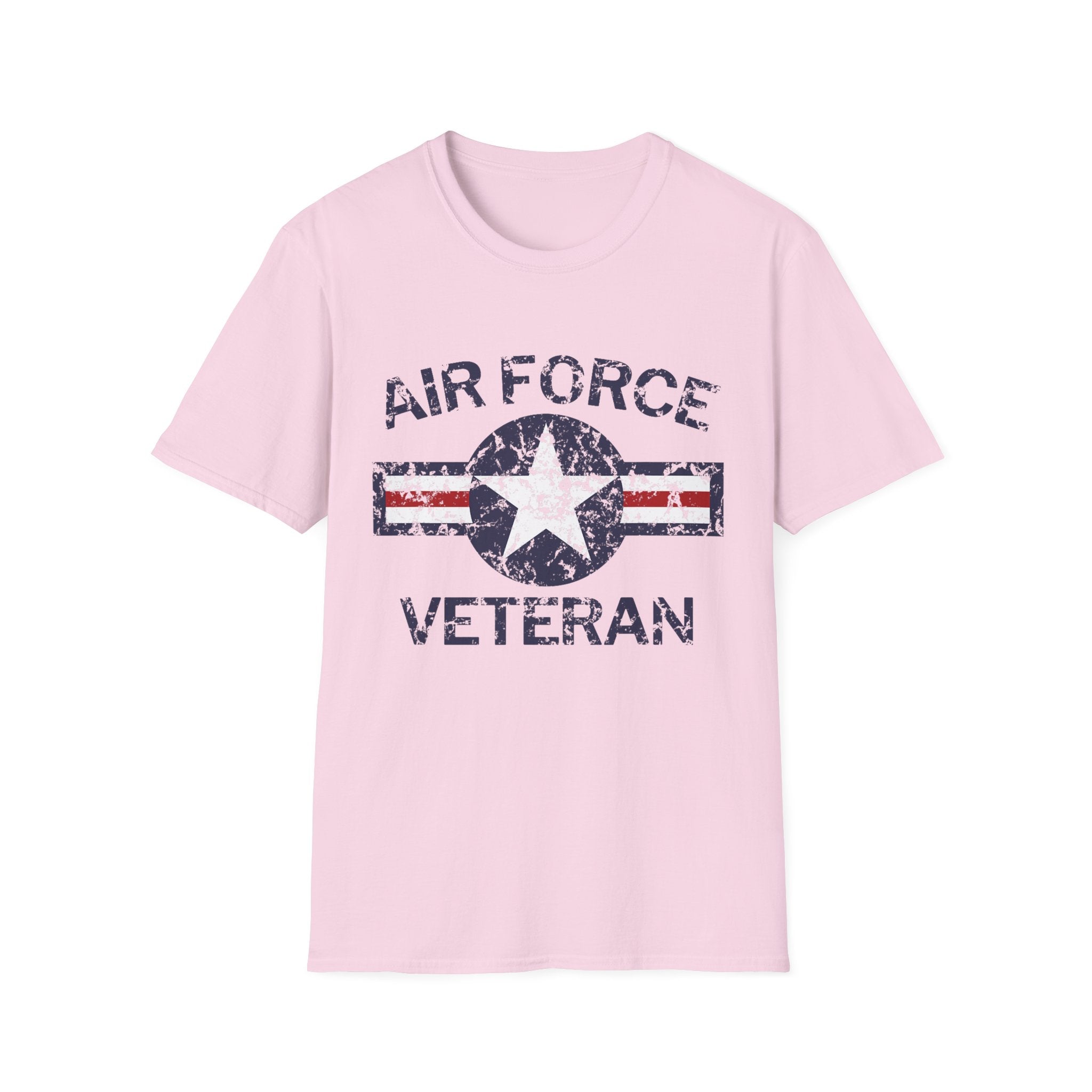 Air Force Veteran Distressed Logo T-Shirt | Military Star Stripe Tee