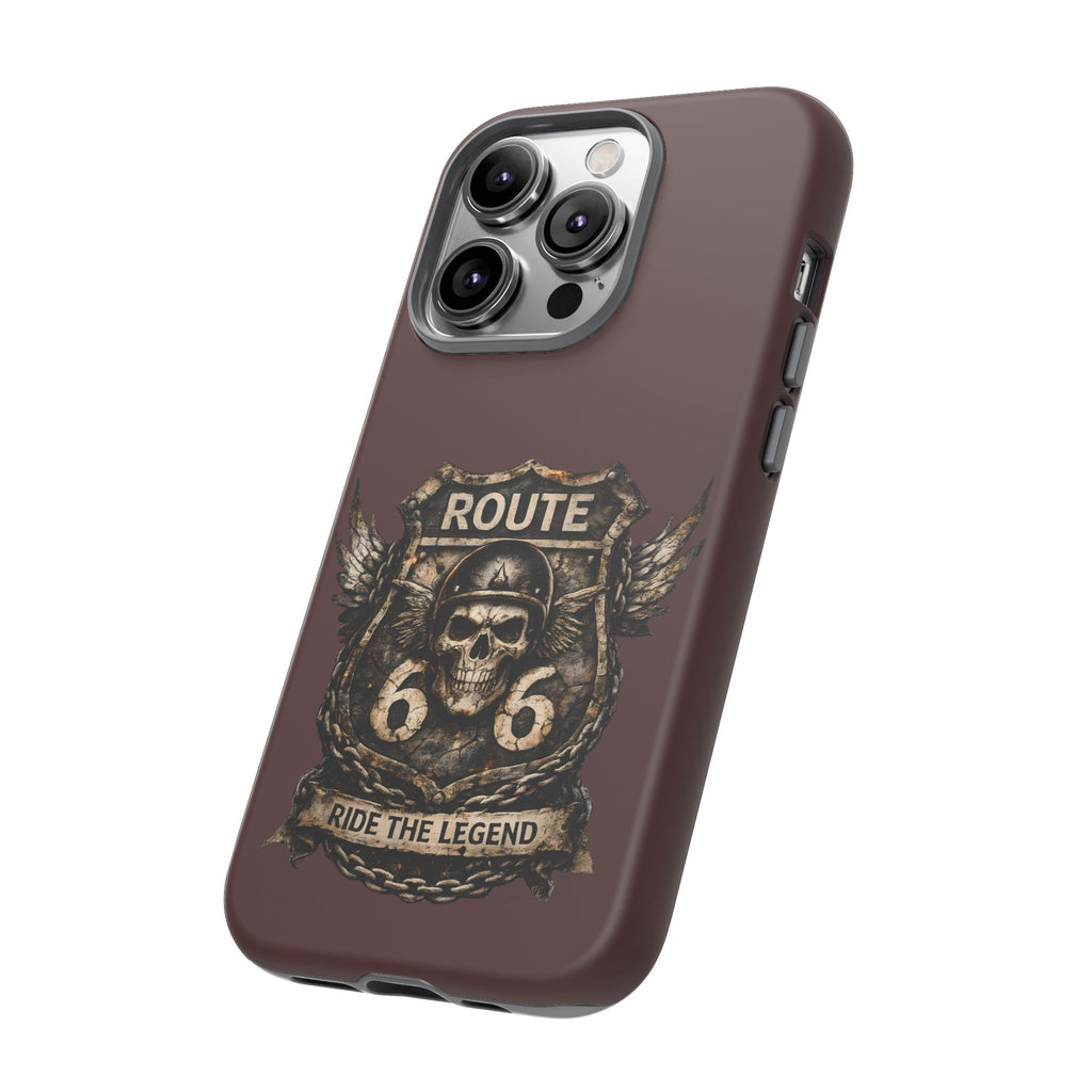 Route 66 Skull Helmet phone case | Motorcycle emblem, Ride the Legend