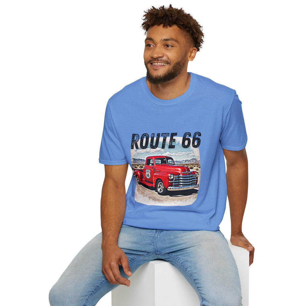 Route 66 Red Vintage Truck T-Shirt | Retro Highway Graphic