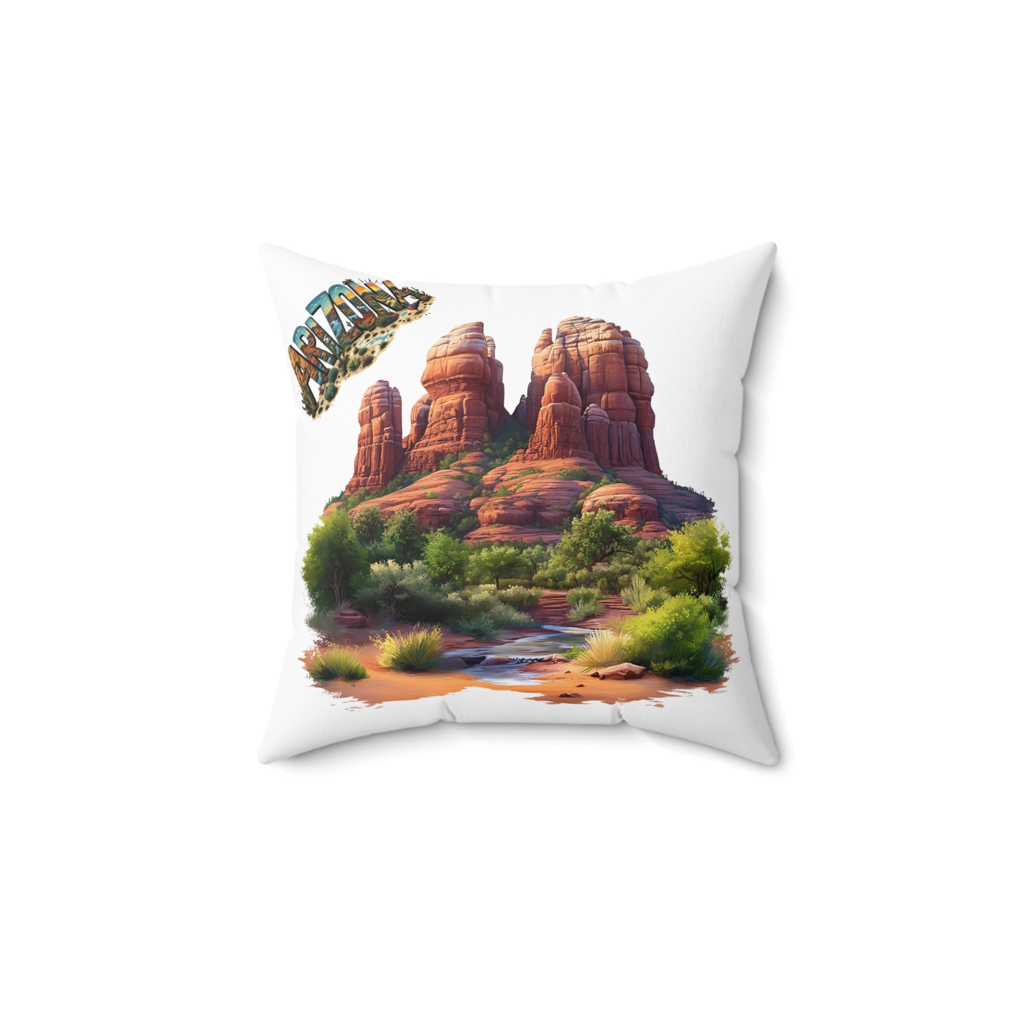 Arizona AZ - Desert Landscape Decorative Pillow, Southwestern Decor, Nature Themed Gift, Boho  Cushion, Arizona Inspired Throw Pillow