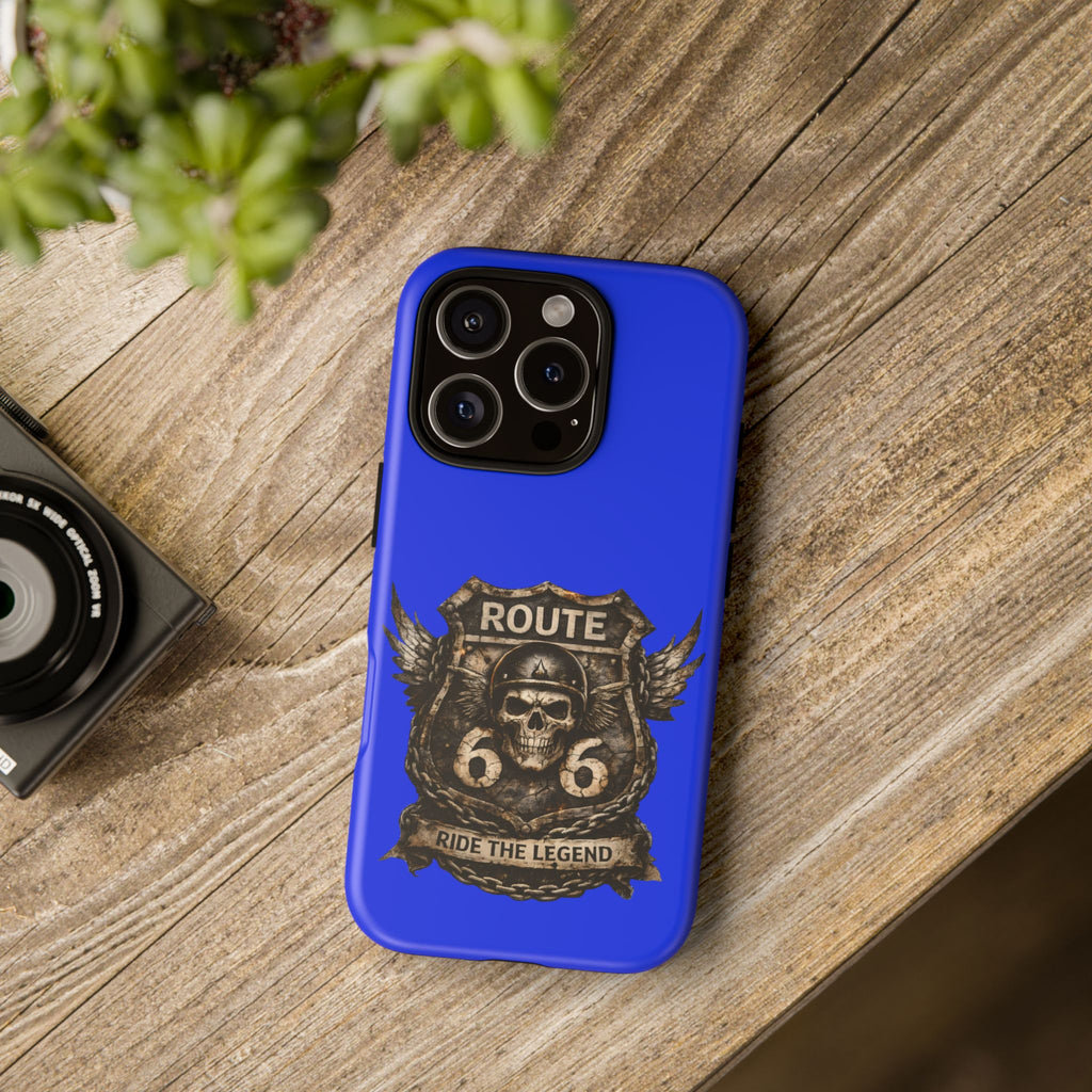 Route 66 Skull Helmet phone case | Motorcycle emblem, Ride the Legend