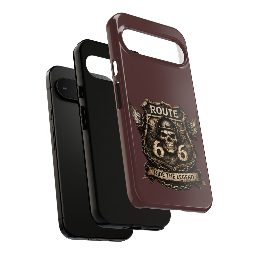 Route 66 Skull Helmet phone case | Motorcycle emblem, Ride the Legend