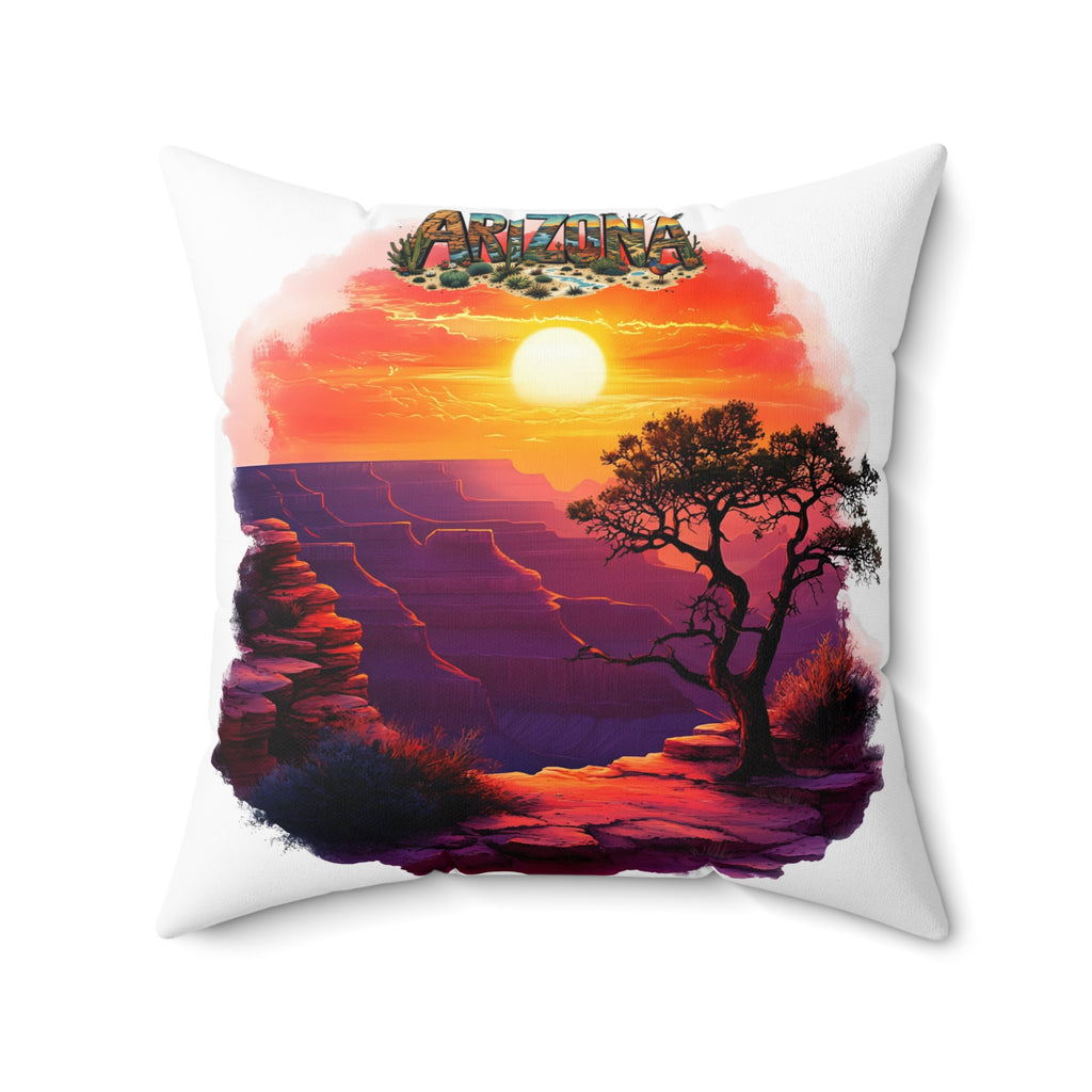 Arizona Sunset Square Pillow, Home Decor, Gift for Nature Lovers, Couch Cushion, Bohemian Style Pillow, Travel Souvenir AZ