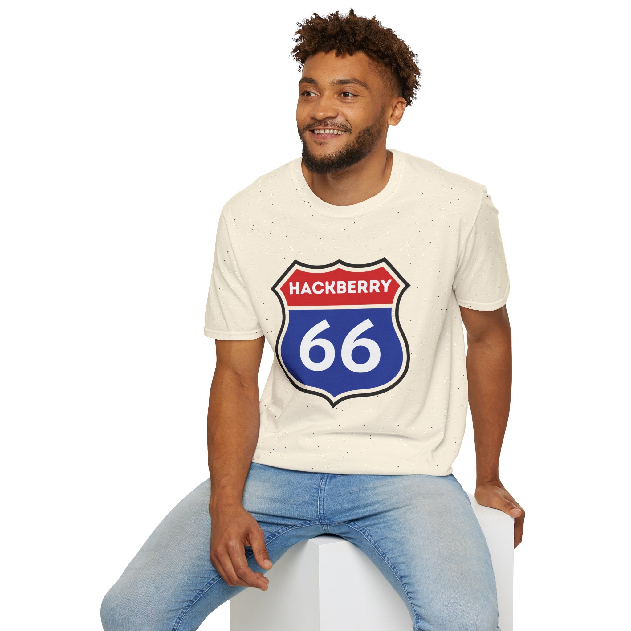 Hackberry 66 Shield T-Shirt | Route 66 Road Sign Tee