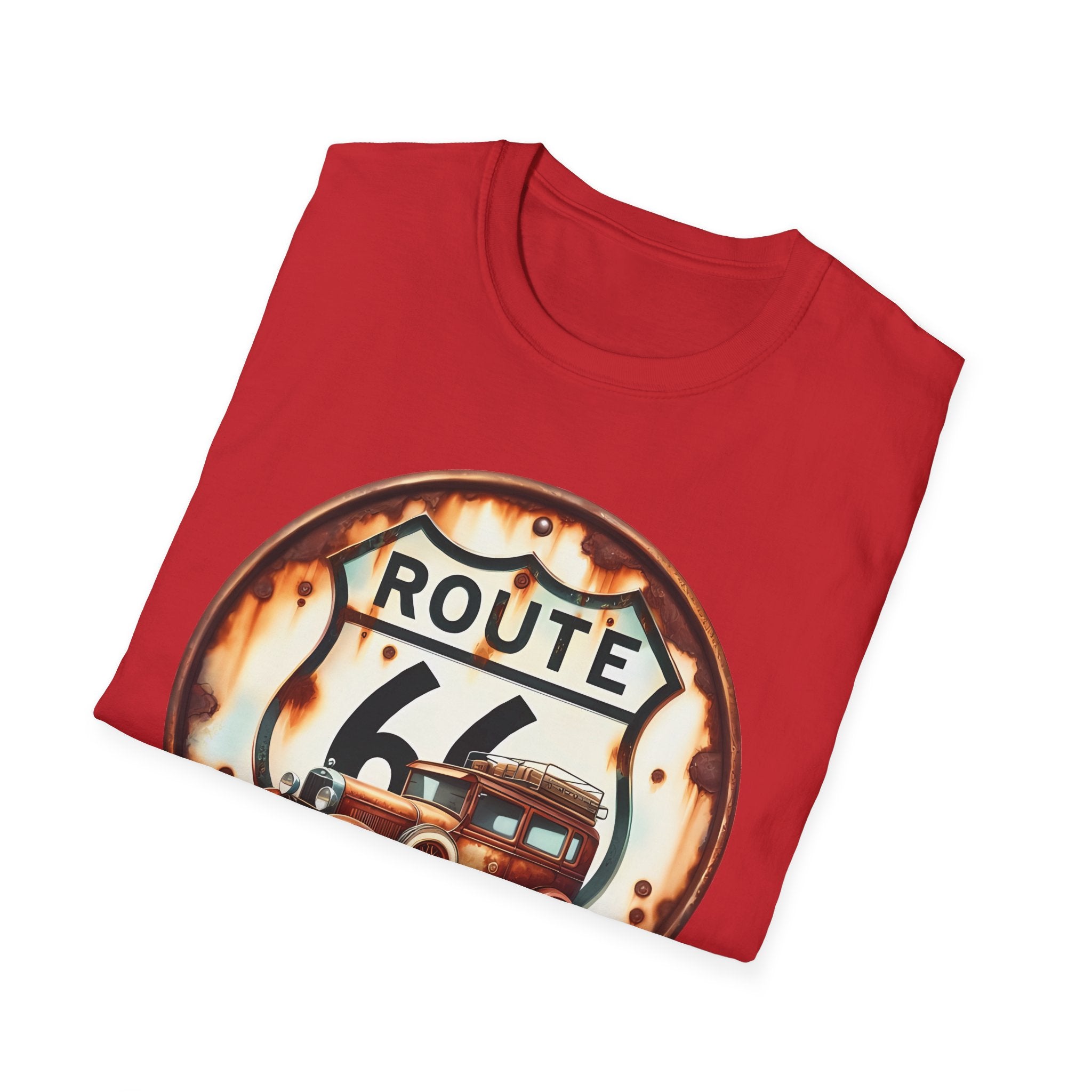 Route 66 Vintage Woody Wagon T-Shirt | The Road Is Calling, Retro Roadtrip Tee