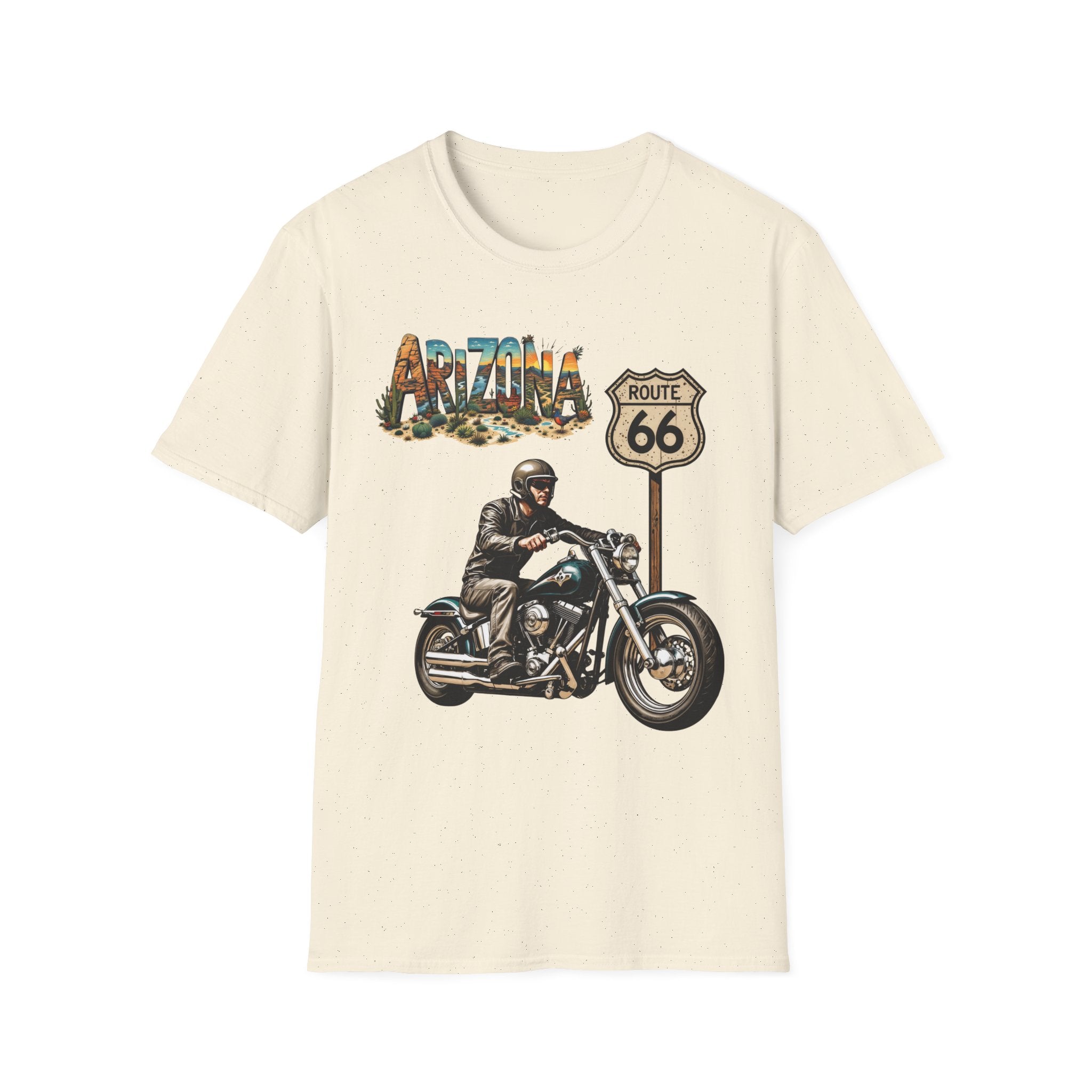 Arizona Route 66 Motorcycle T-Shirt | Biker Road Trip Tee
