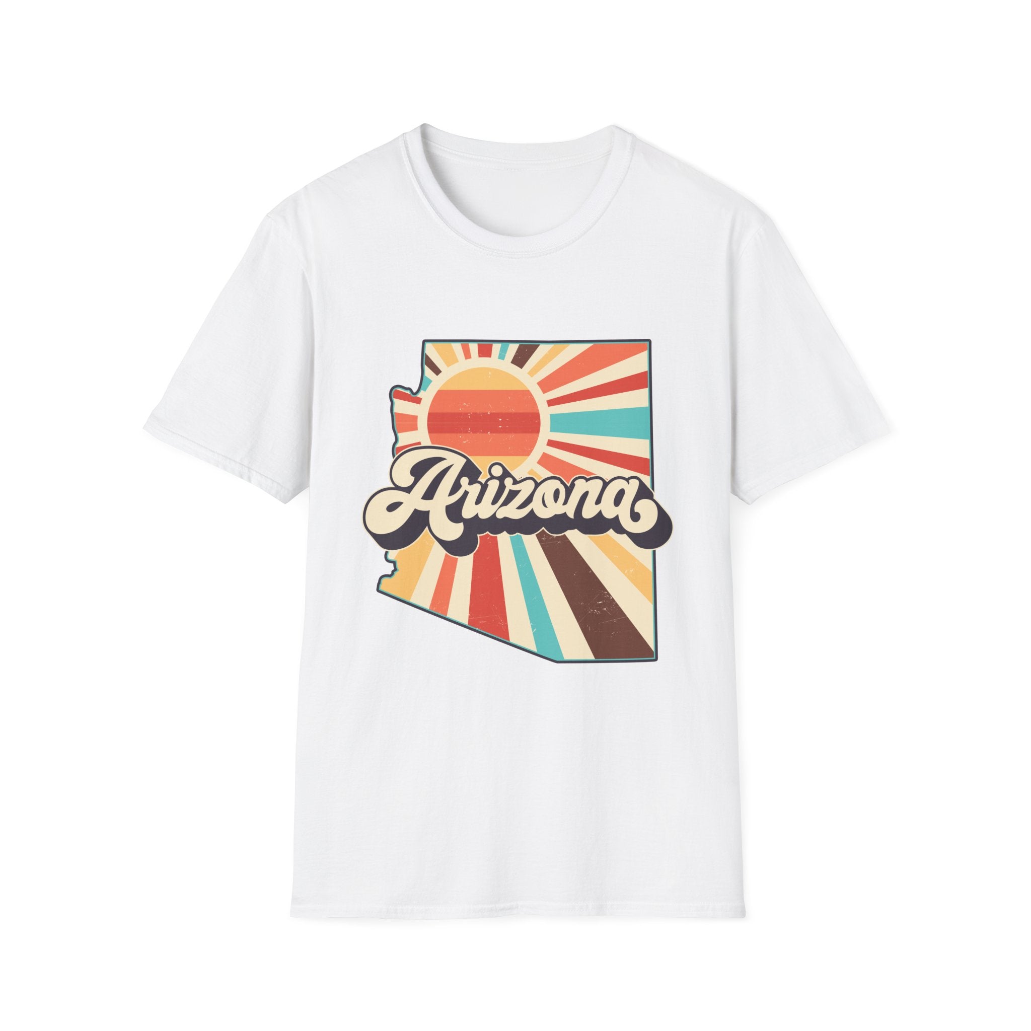 Arizona Retro Sunset T-Shirt | AZ State Map Vintage Rays
