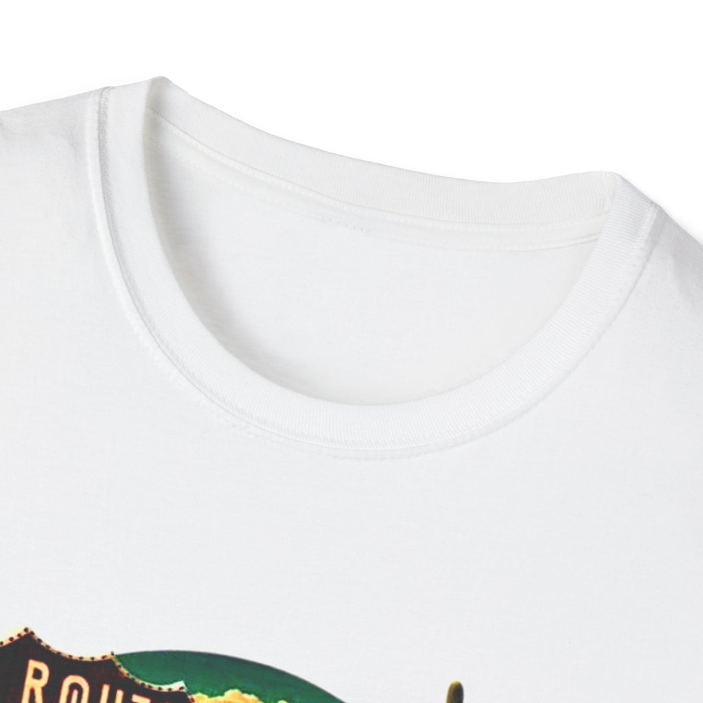 Route 66 Mens and Womans Softstyle T-Shirt, Unisex Retro Vintage Tee, Road Trip Travel Shirt, Hipster Graphic Top, Americana Clothing