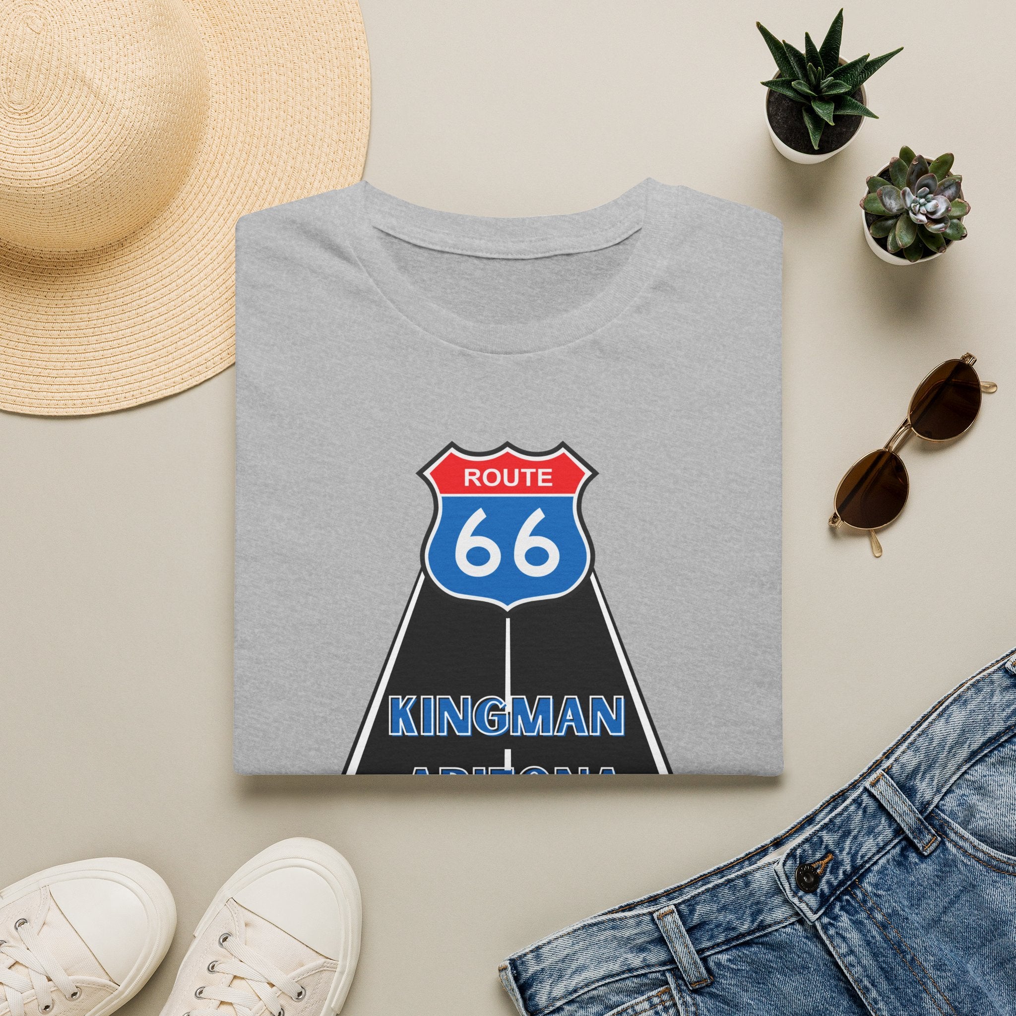 Route 66 Kingman Arizona Mens Womans Softstyle T-Shirt, Vintage Road Trip Shirt, Retro Travel Tee, Men's Women's Graphic Top, Gift for Travelers