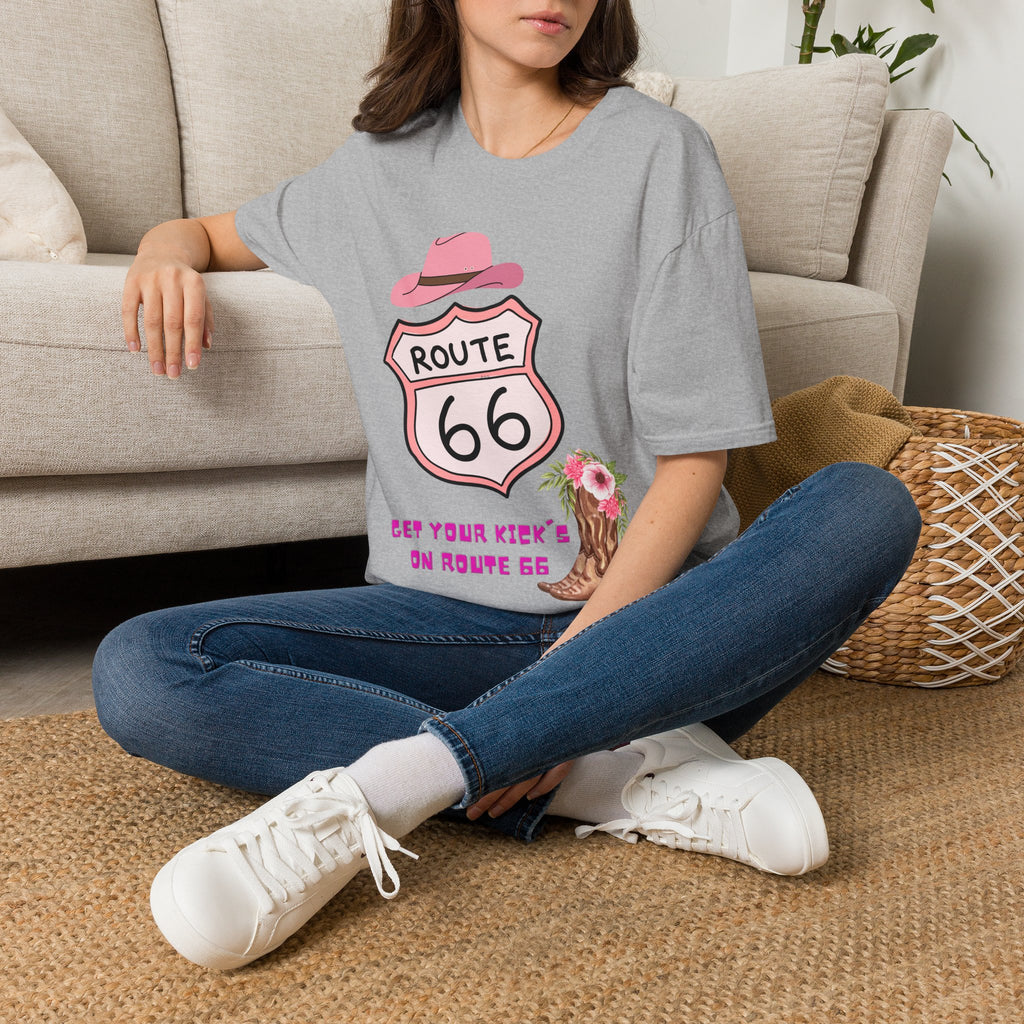 Route 66 Softstyle T-Shirt, Get Your Kick's On, Men Women, Unisex Tee Gift, Travel Highway Shirt
