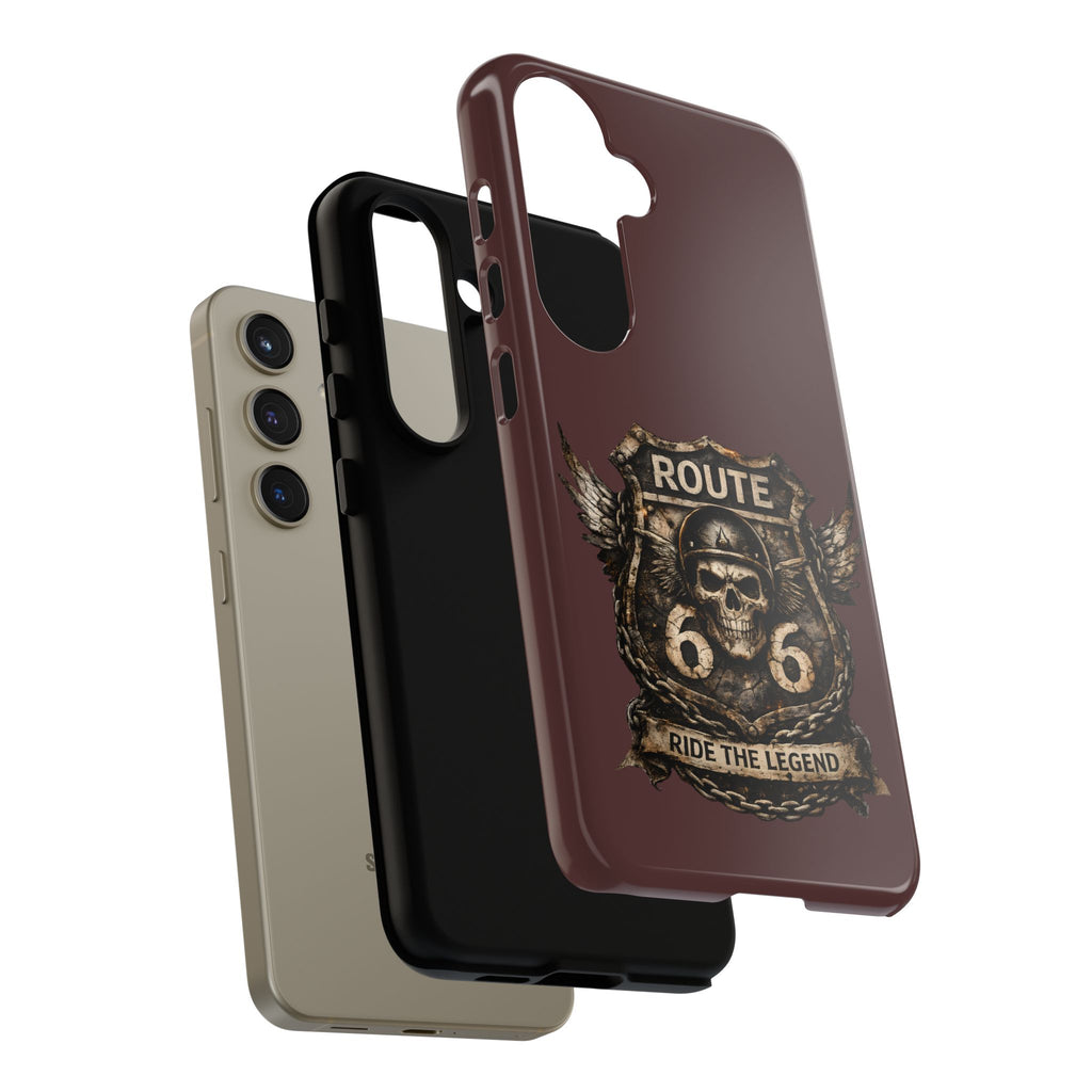 Route 66 Skull Helmet phone case | Motorcycle emblem, Ride the Legend