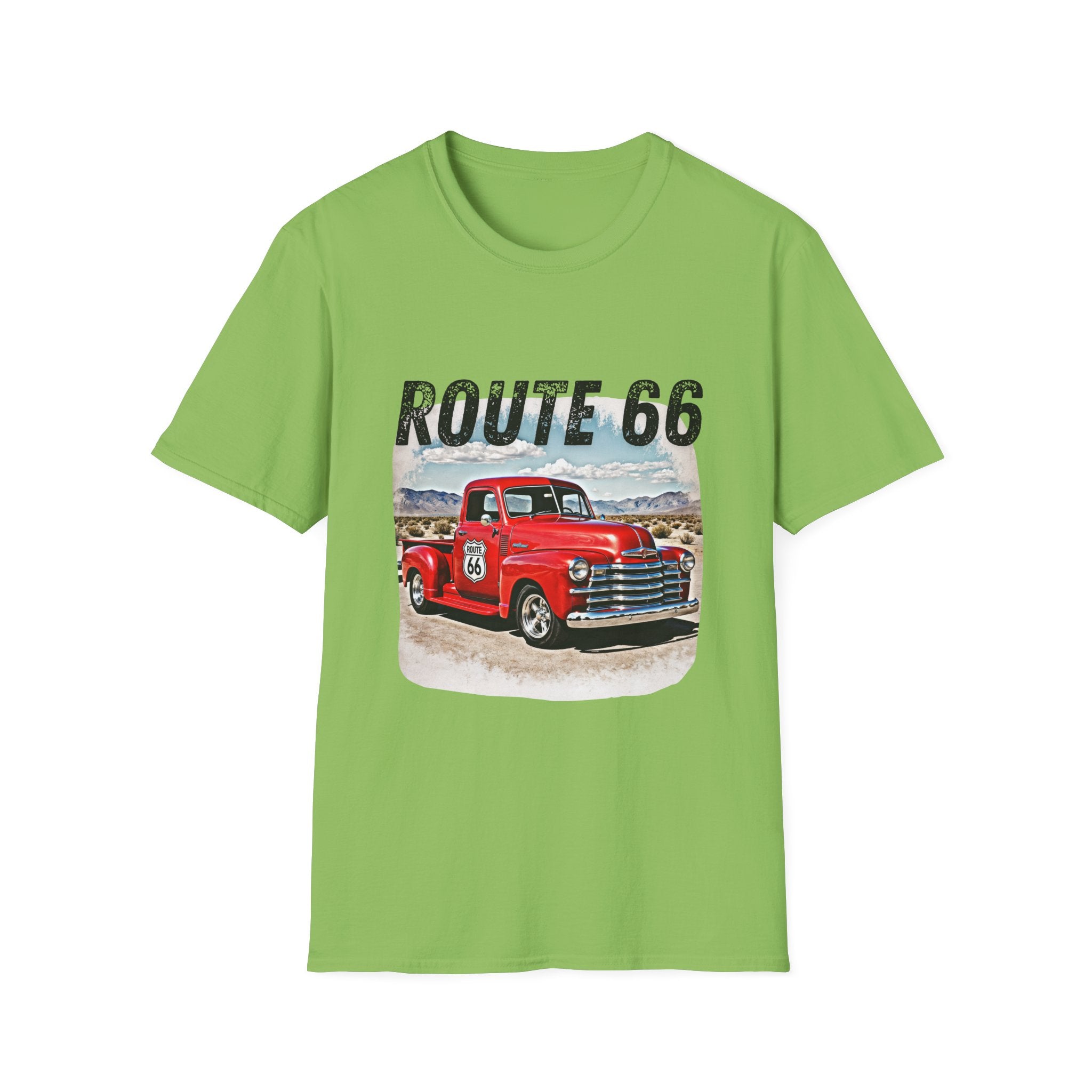 Route 66 Red Vintage Truck T-Shirt | Retro Highway Graphic