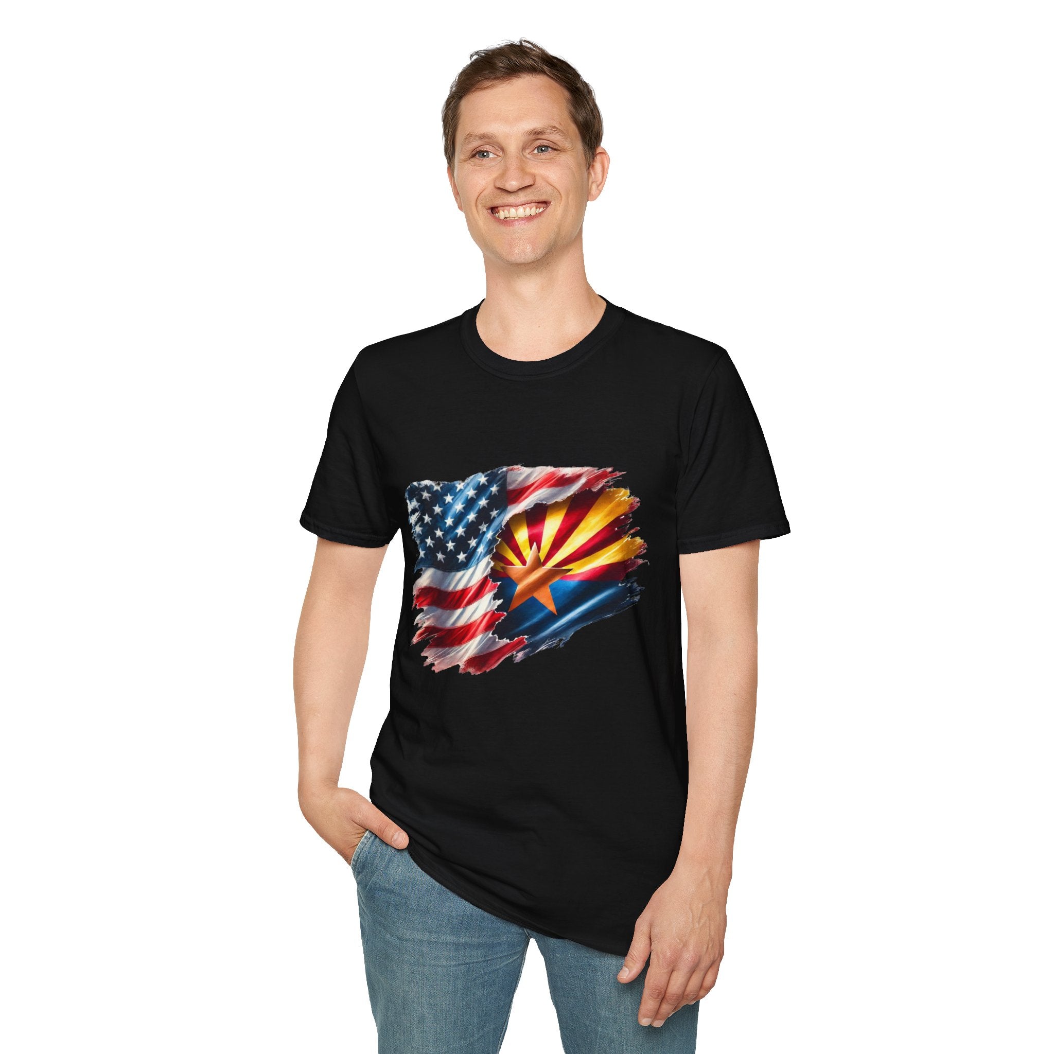 Arizona Flag with American Flag T-Shirt | Patriotic State Pride Tee