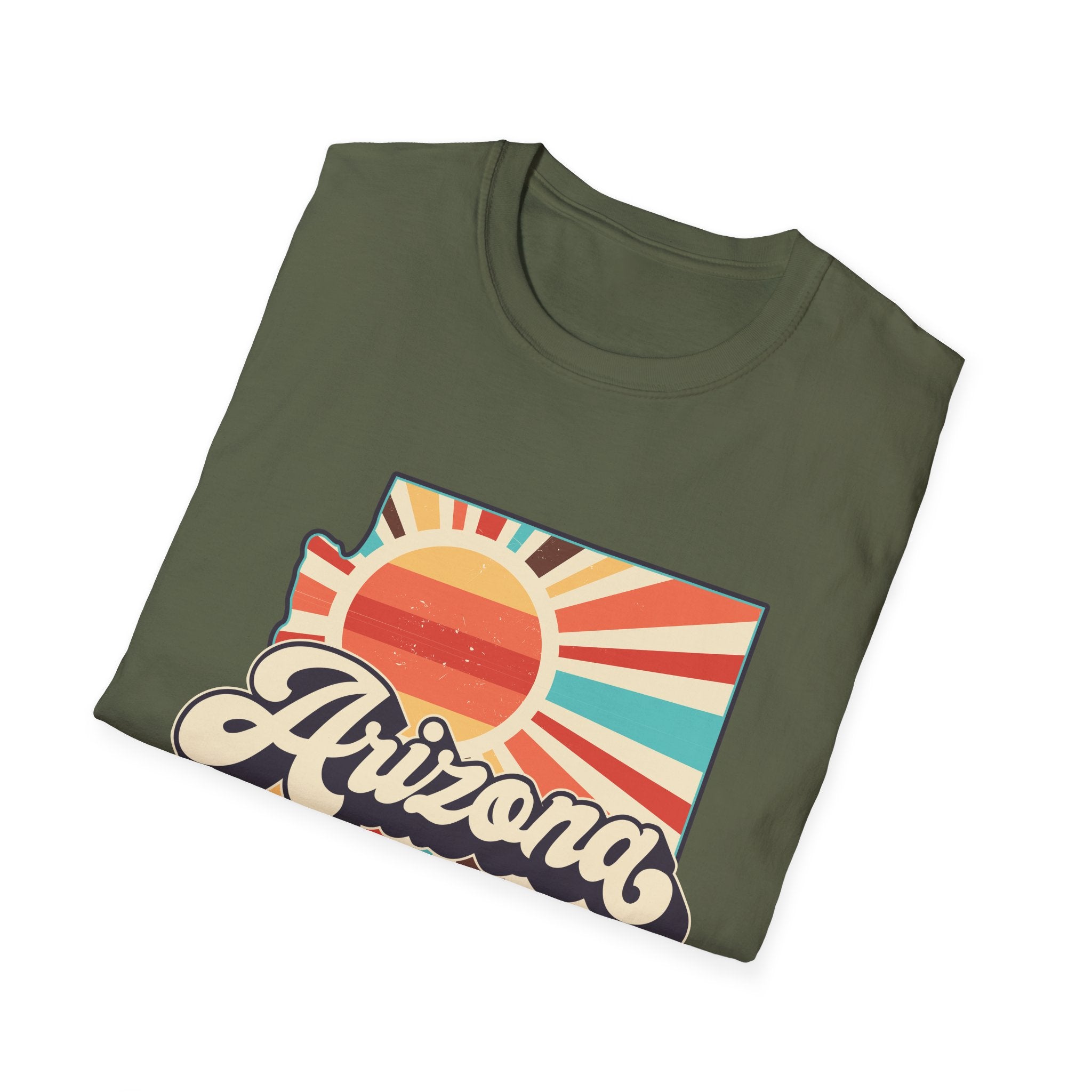 Arizona Retro Sunset T-Shirt | AZ State Map Vintage Rays