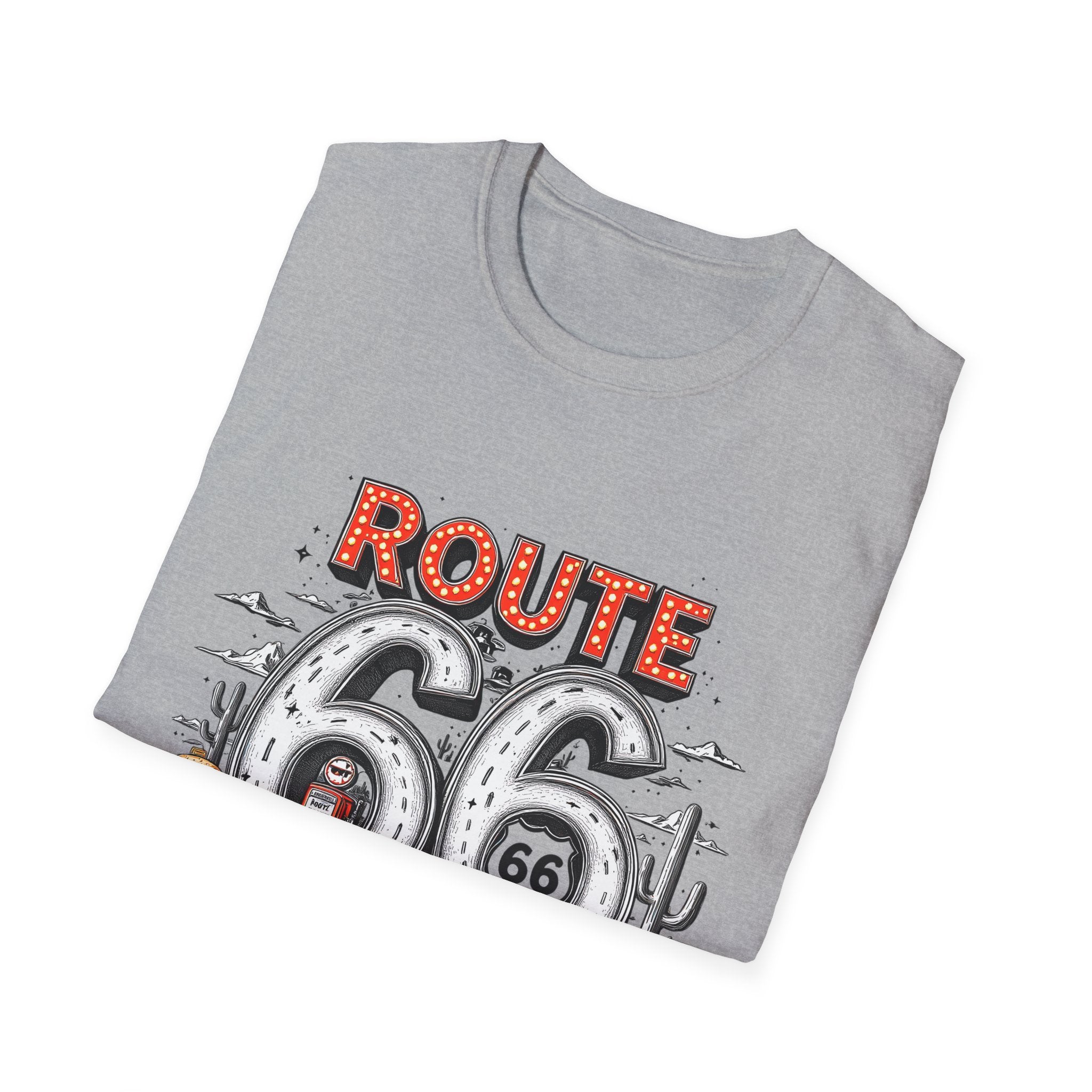 Route 66 Vintage Roadtrip T-Shirt | Classic Highway Car Signage