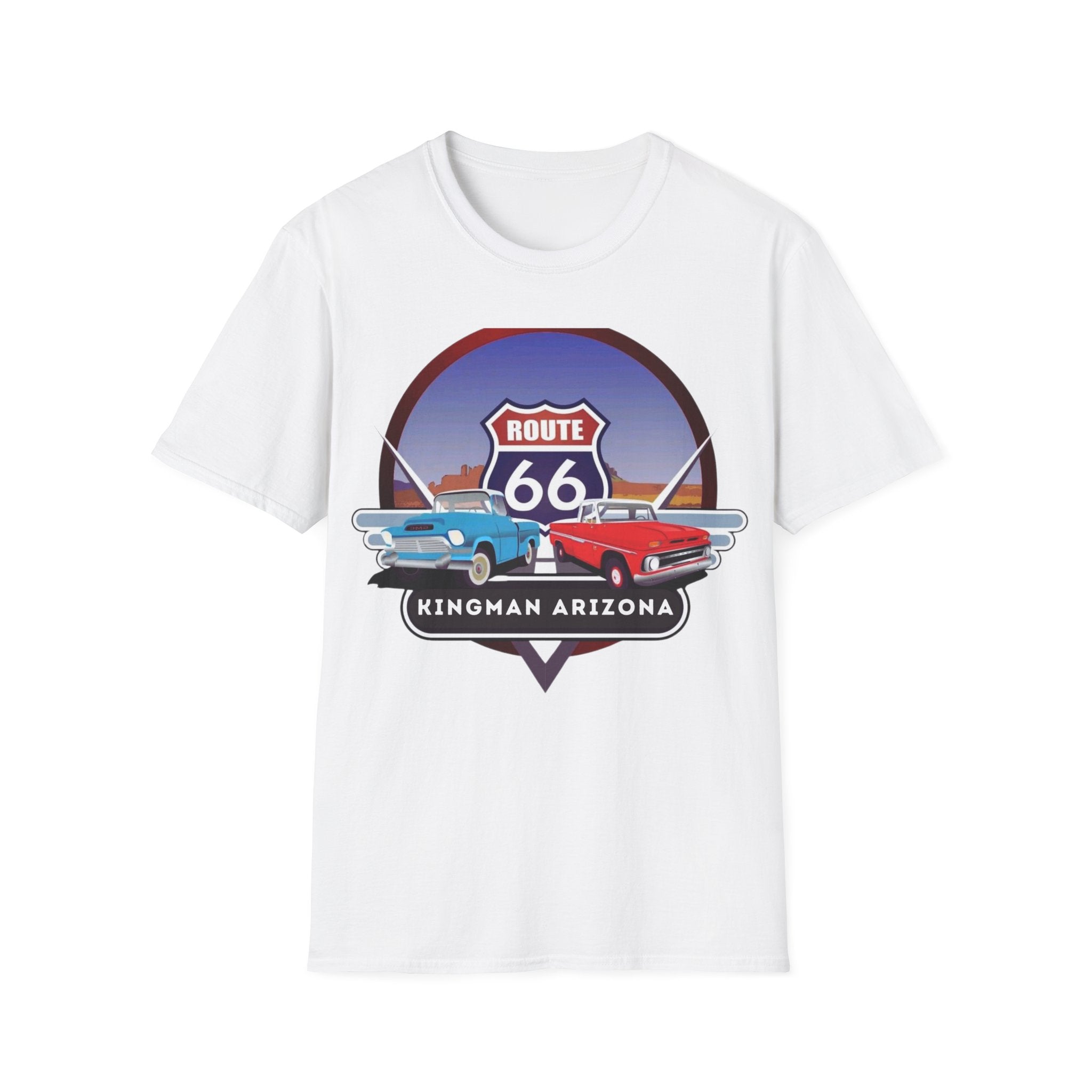 Route 66 Kingman Arizona Softstyle T-Shirt, Vintage Tee, Retro Shirt, Unisex Top, Gift for Travelers