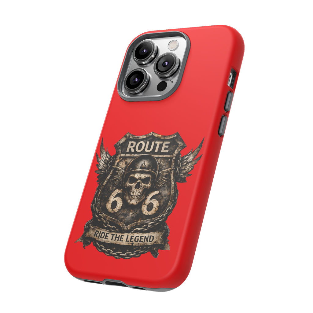 Route 66 Skull Helmet phone case | Motorcycle emblem, Ride the Legend