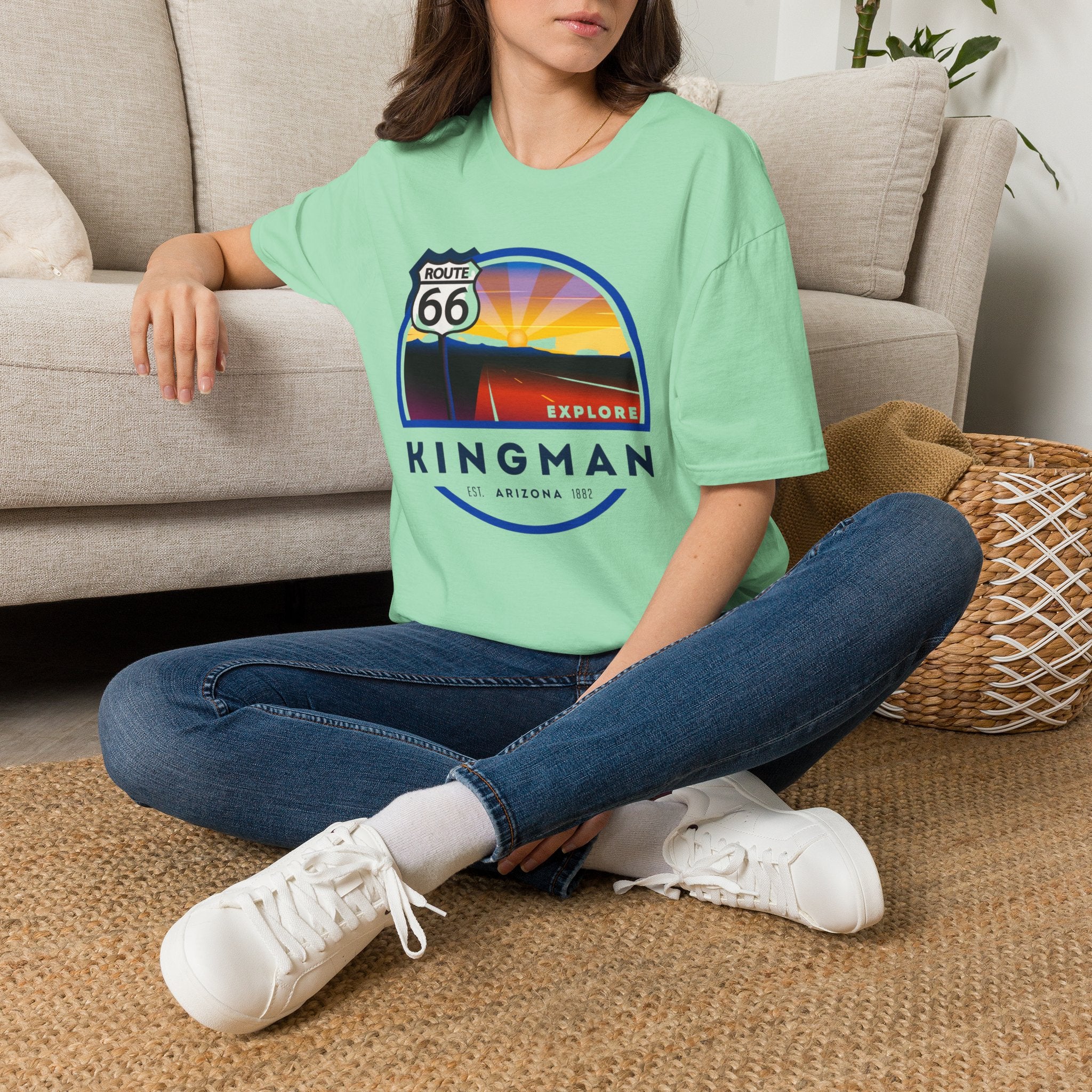 Route 66 Kingman Arizona T-Shirt — Vintage Sunset Explore Graphic Tee