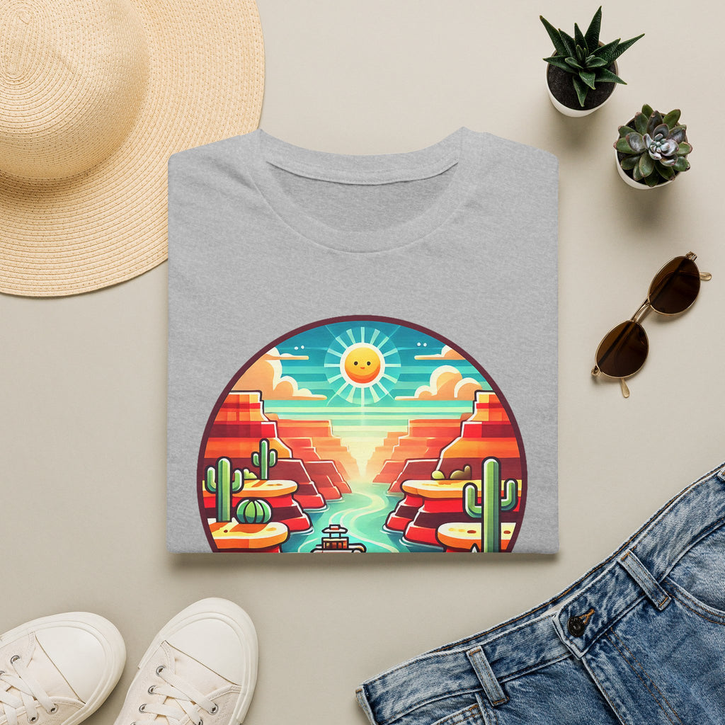 Grand Canyon National Park Retro Sunset T-Shirt | Canyon River Illustration
