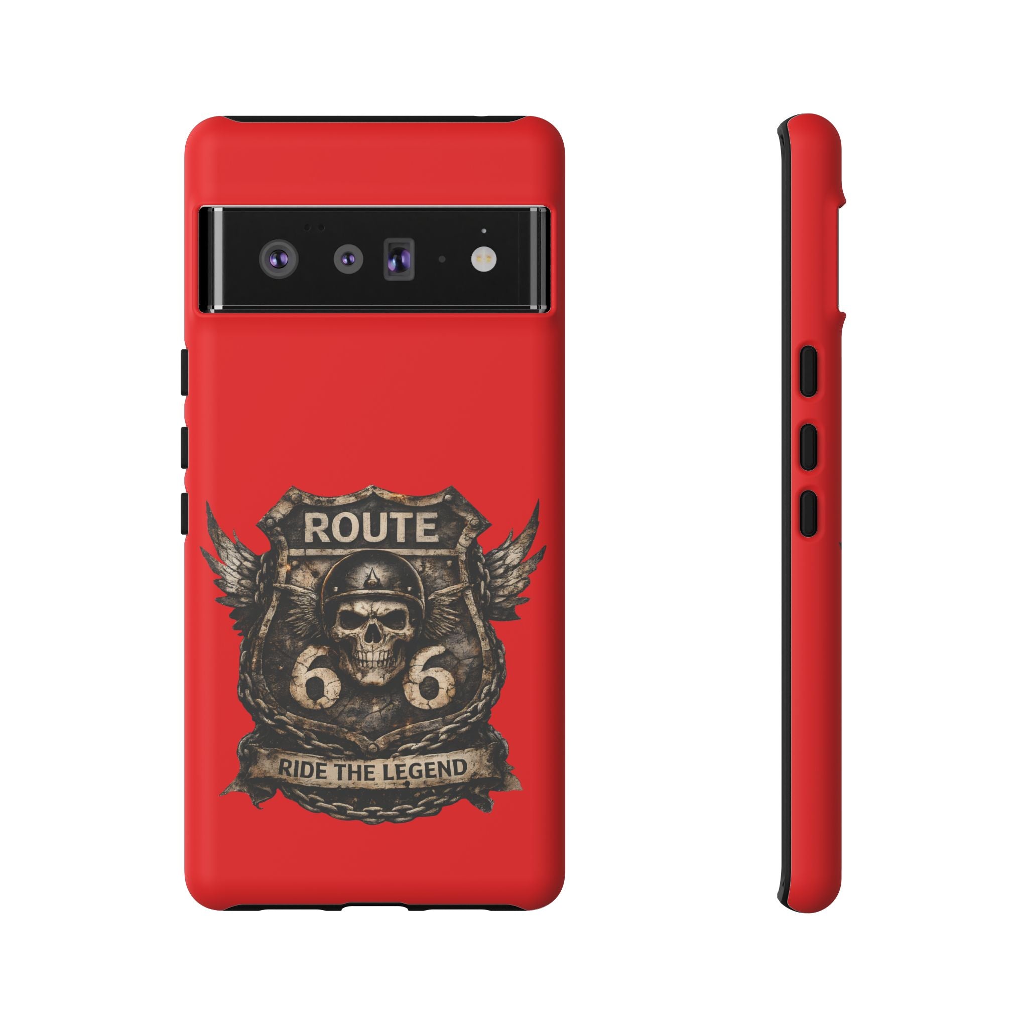 Route 66 Skull Helmet phone case | Motorcycle emblem, Ride the Legend