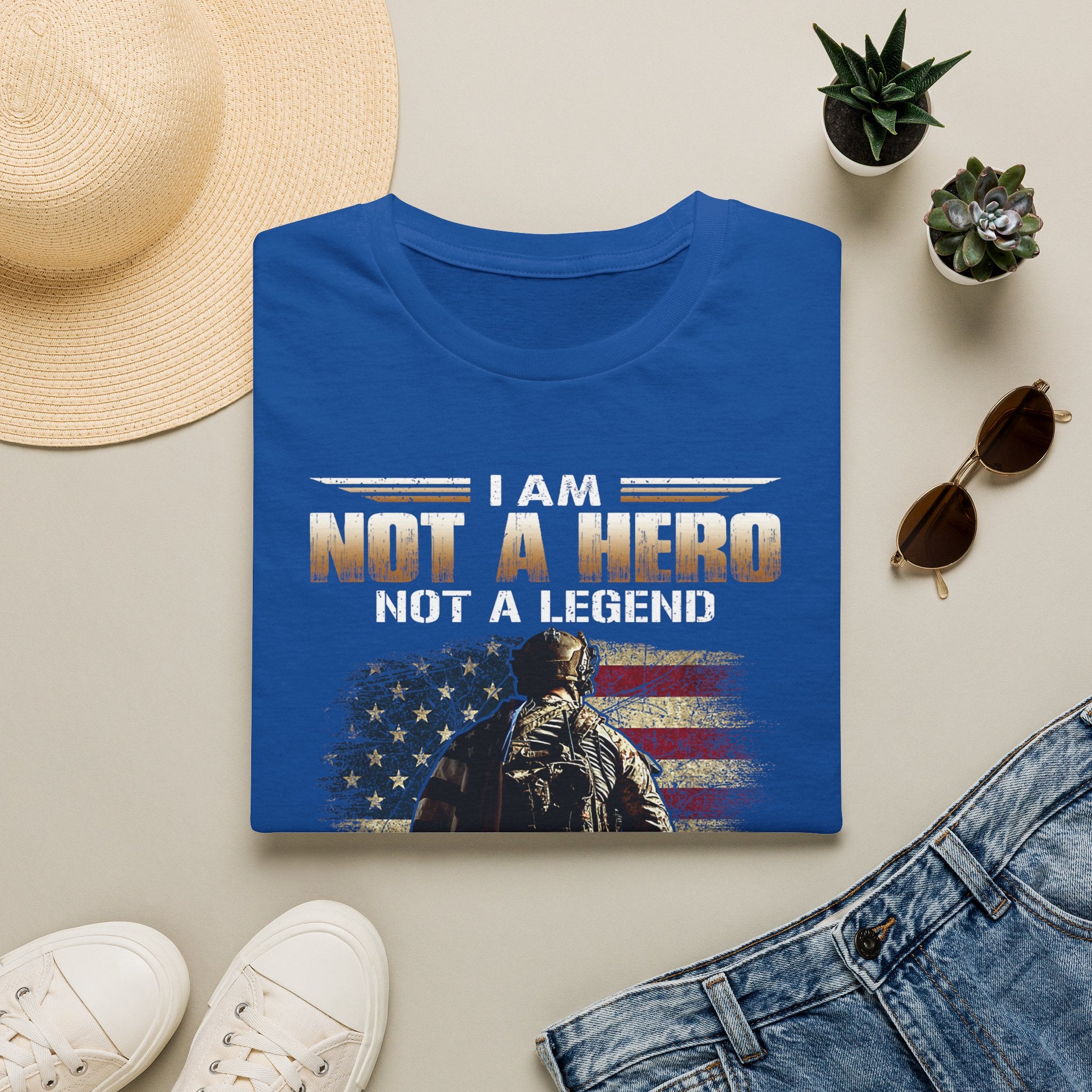 I Am Not a Hero I Am a U.S. Veteran T-Shirt | American Flag Soldier Tee