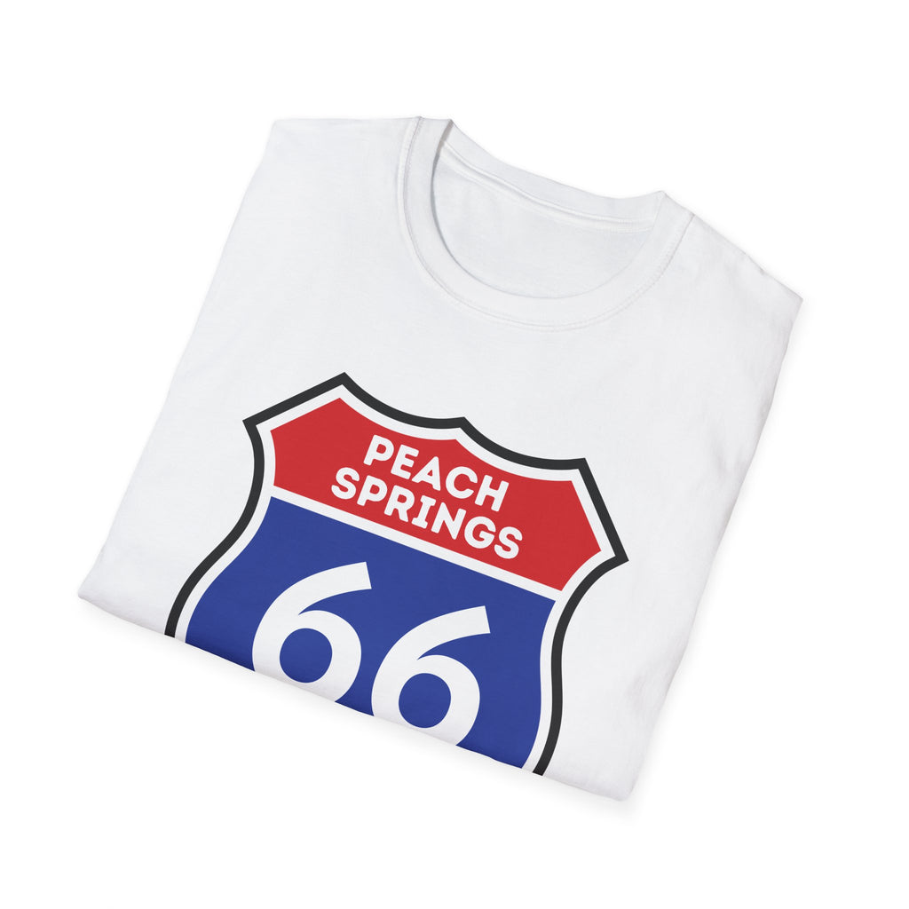 Peach Springs 66 Shield T-Shirt | Route 66 Road Sign Shirt