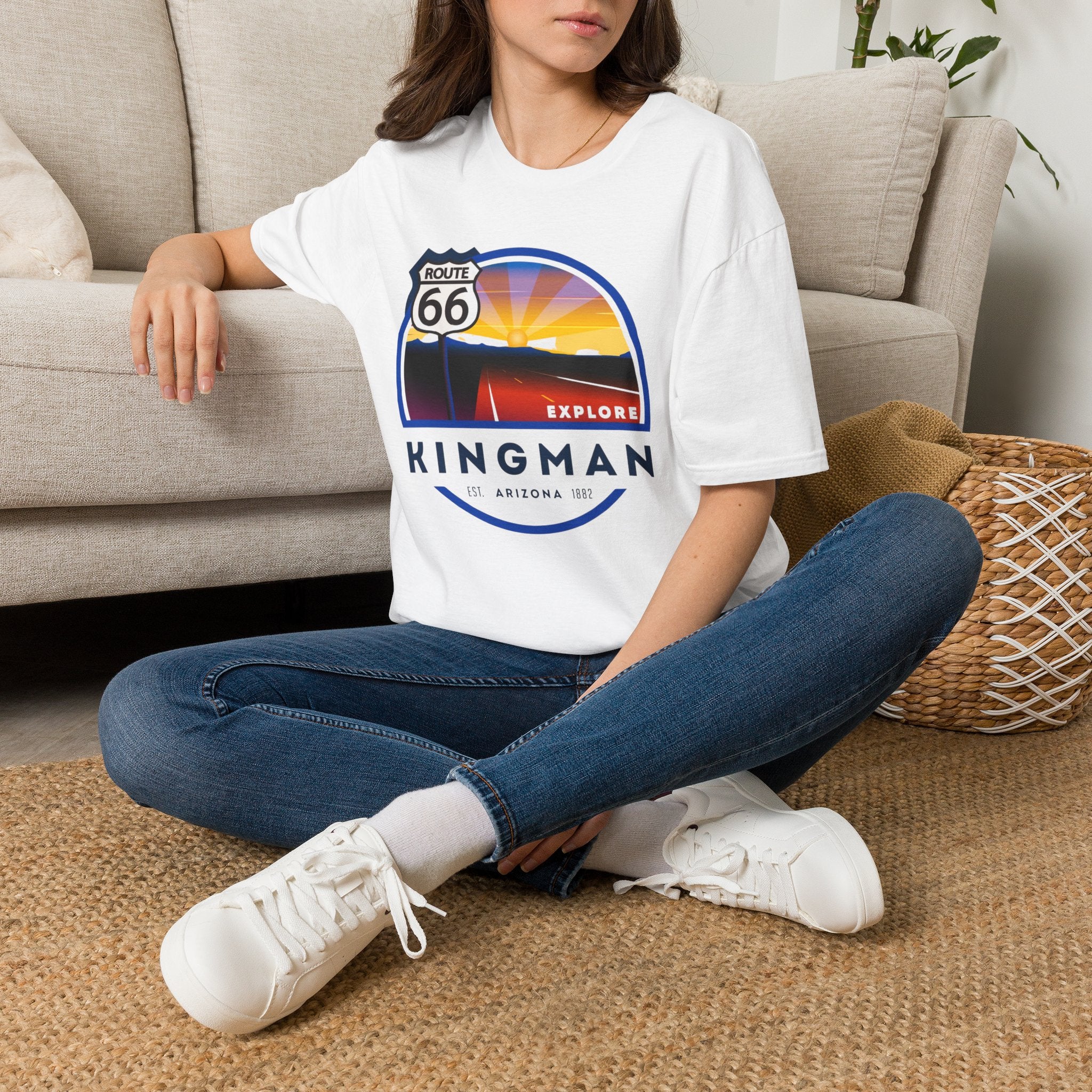 Route 66 Kingman Arizona T-Shirt — Vintage Sunset Explore Graphic Tee