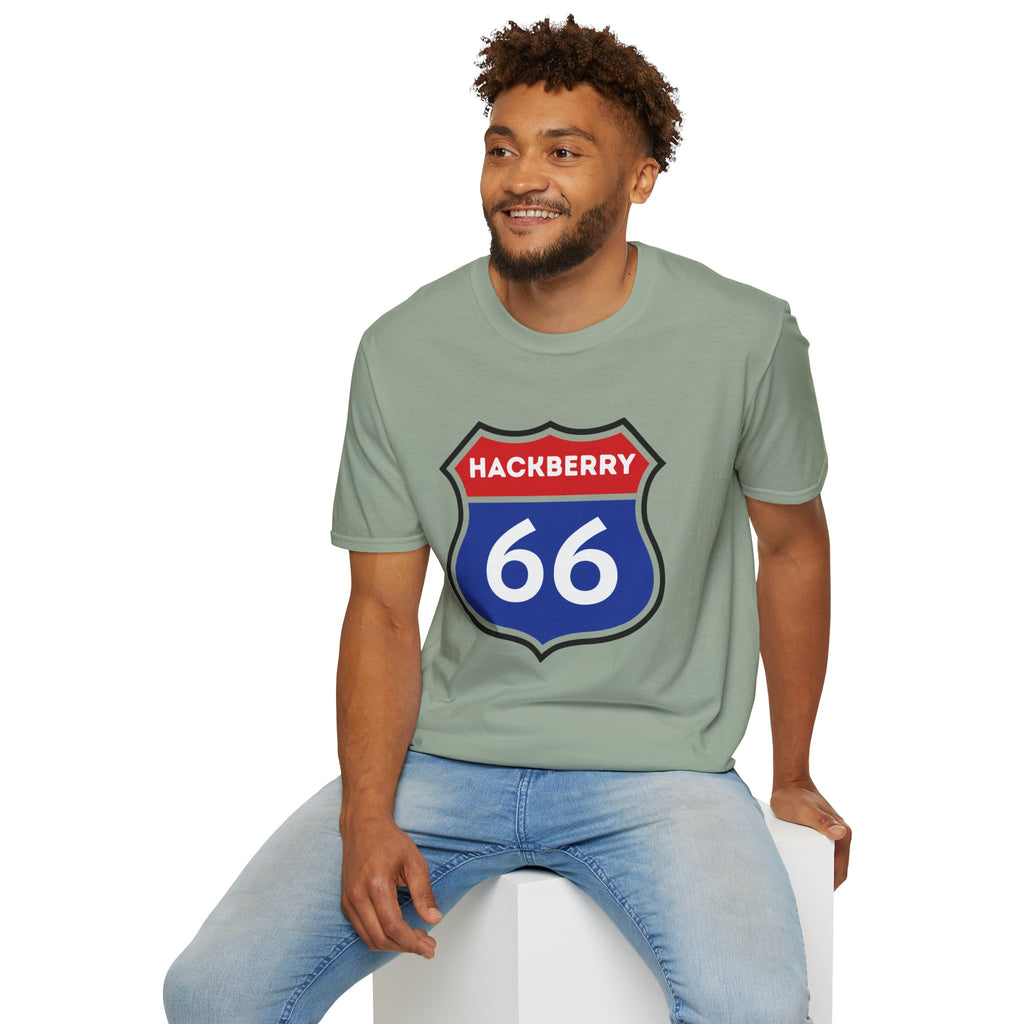 Hackberry 66 Shield T-Shirt | Route 66 Road Sign Tee