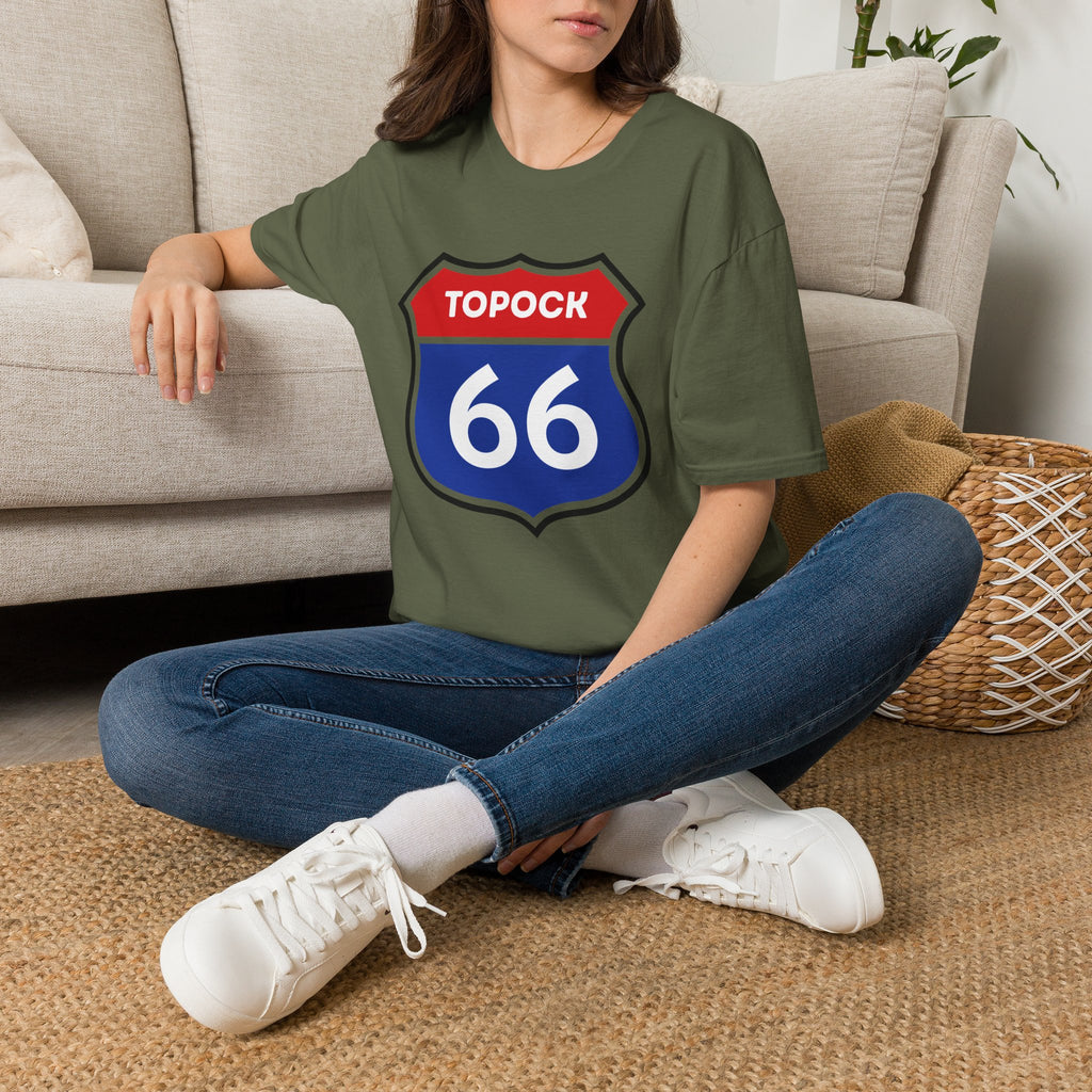 Topock 66 Shield Road Sign T-Shirt | Route 66 Arizona Travel Tee