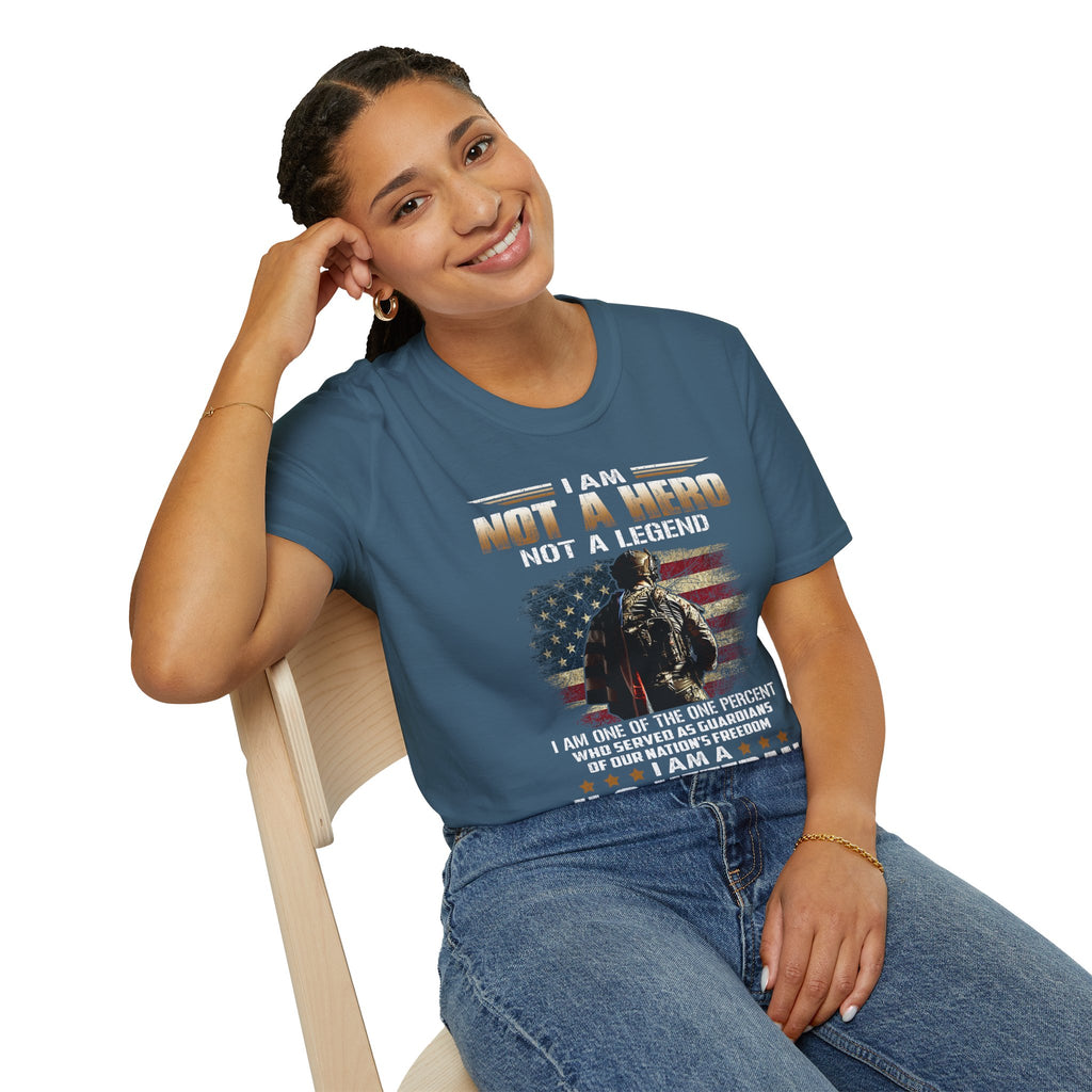 I Am Not a Hero I Am a U.S. Veteran T-Shirt | American Flag Soldier Tee