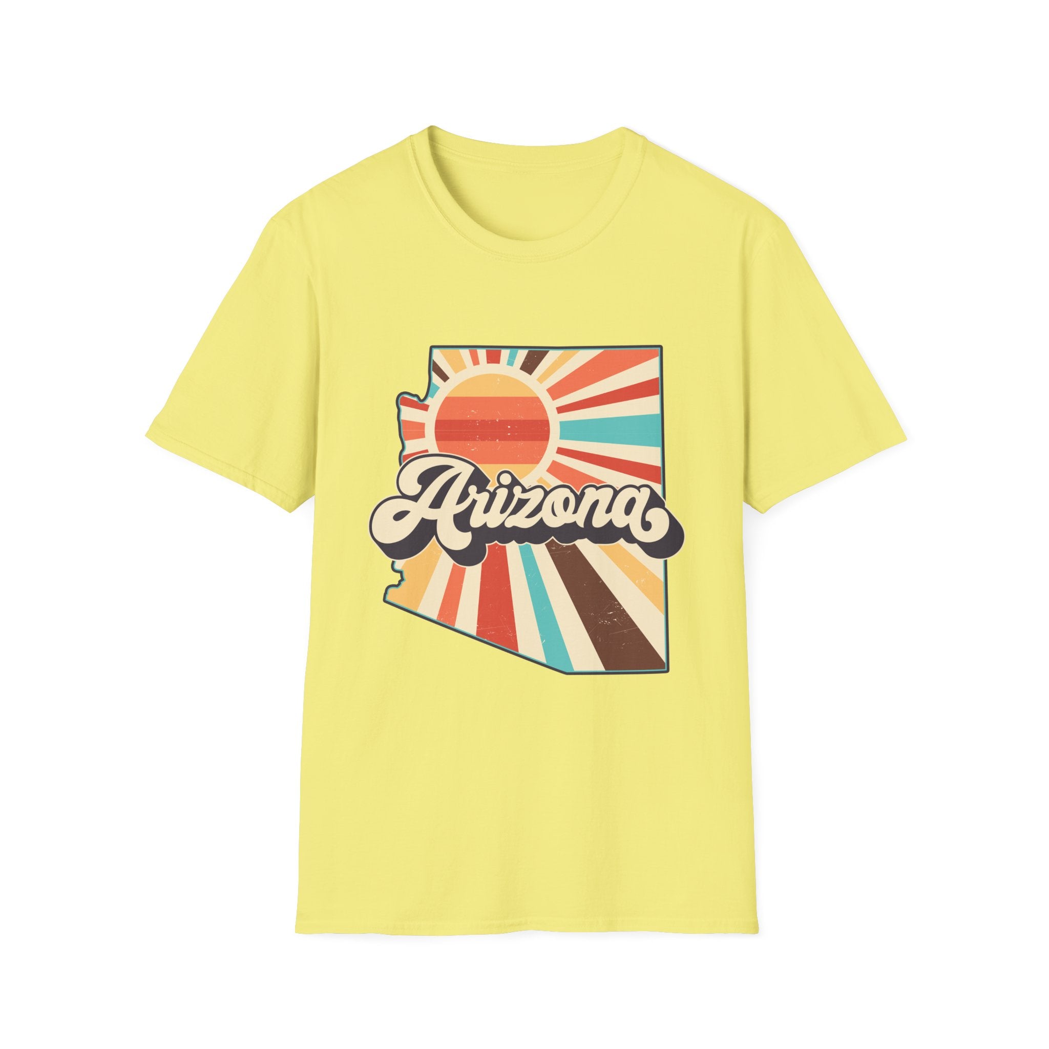 Arizona Retro Sunset T-Shirt | AZ State Map Vintage Rays