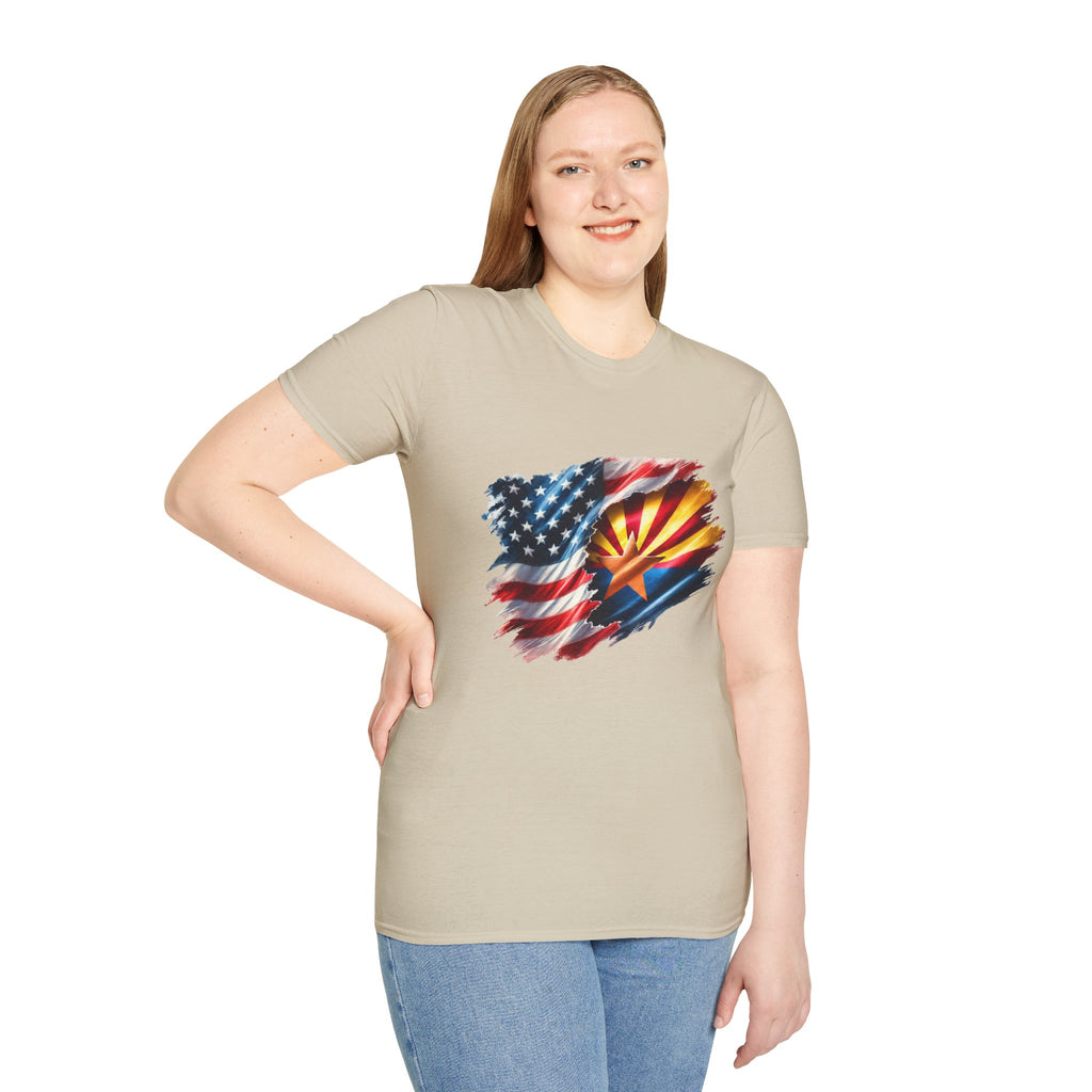 Arizona Flag with American Flag T-Shirt | Patriotic State Pride Tee