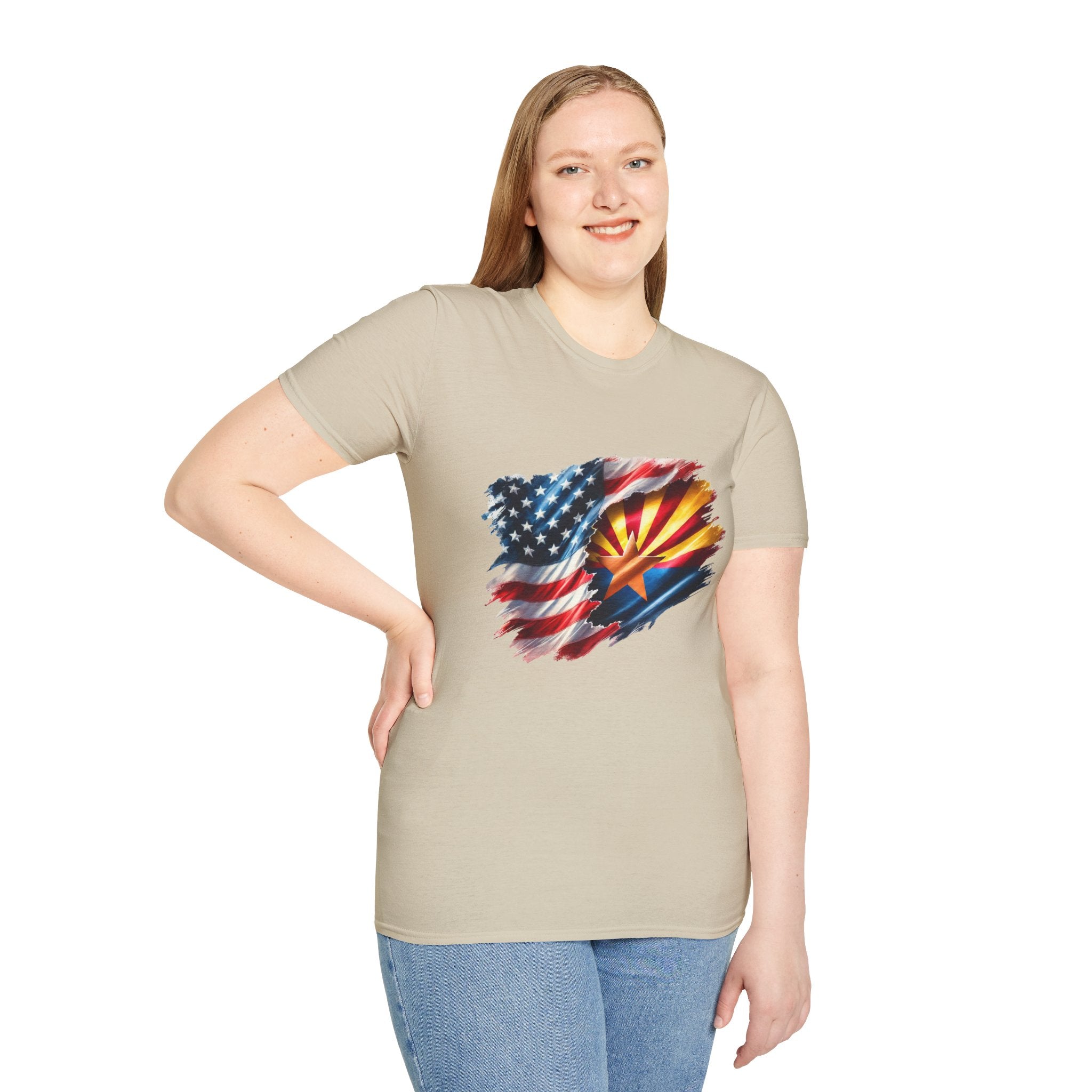 Arizona Flag with American Flag T-Shirt | Patriotic State Pride Tee