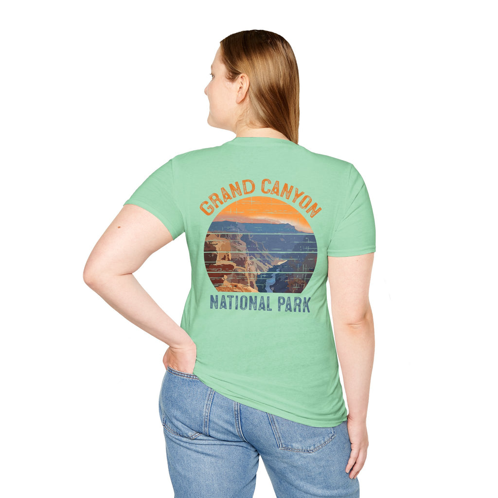 Grand Canyon Retro Sunset T-Shirt | Printed Front and Back National Park Landscape