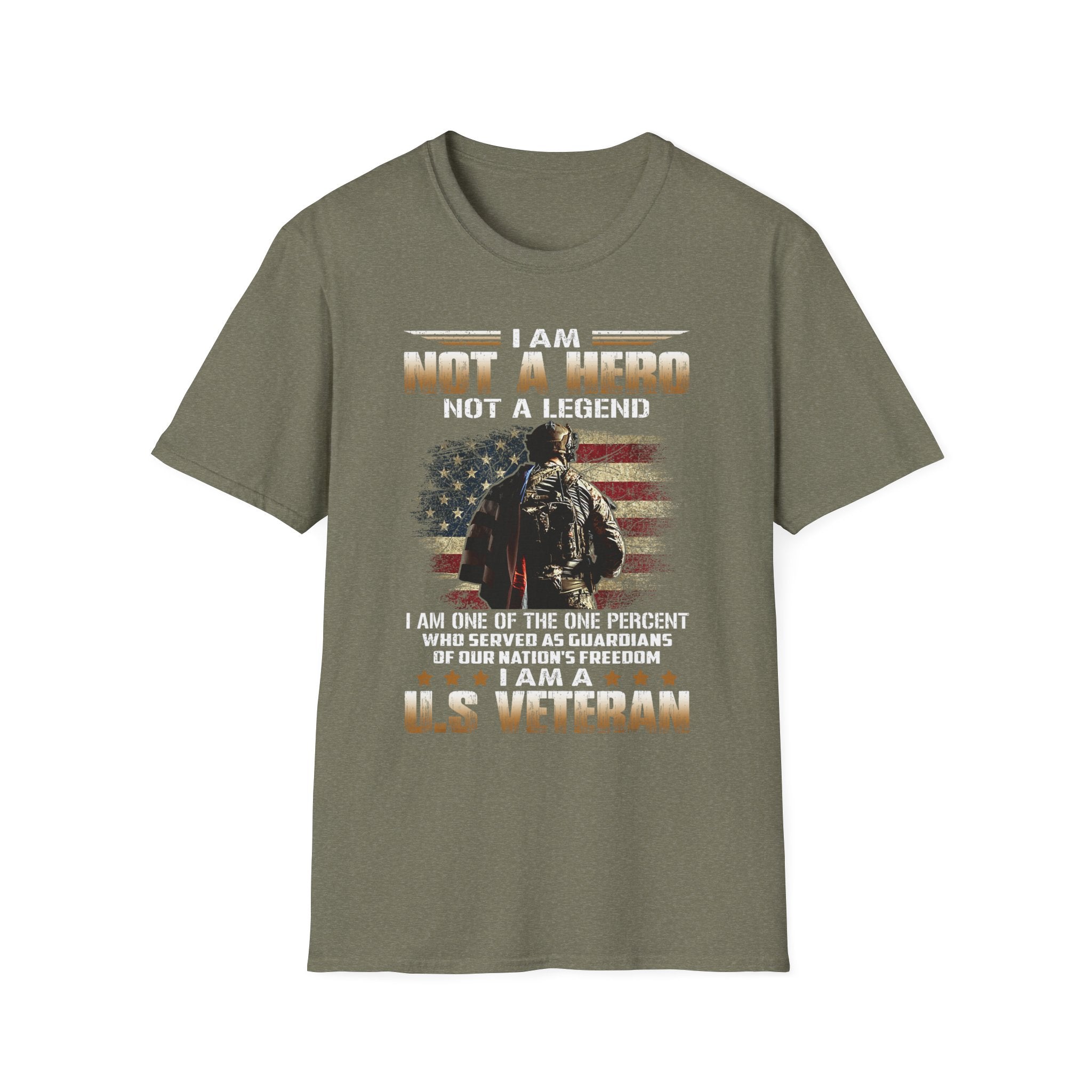 I Am Not a Hero I Am a U.S. Veteran T-Shirt | American Flag Soldier Tee