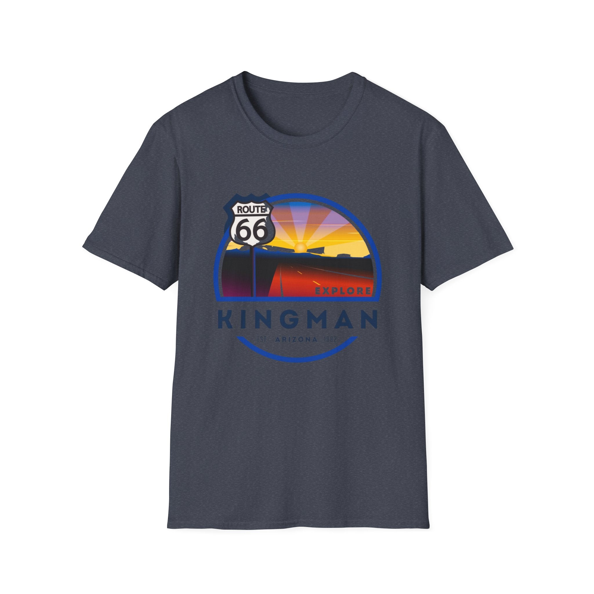 Route 66 City of Kingman Arizona Softstyle T-Shirt, Men Women Unisex Tee, Travel Souvenir Shirt, Vintage Road Trip Graphic Top, Retro