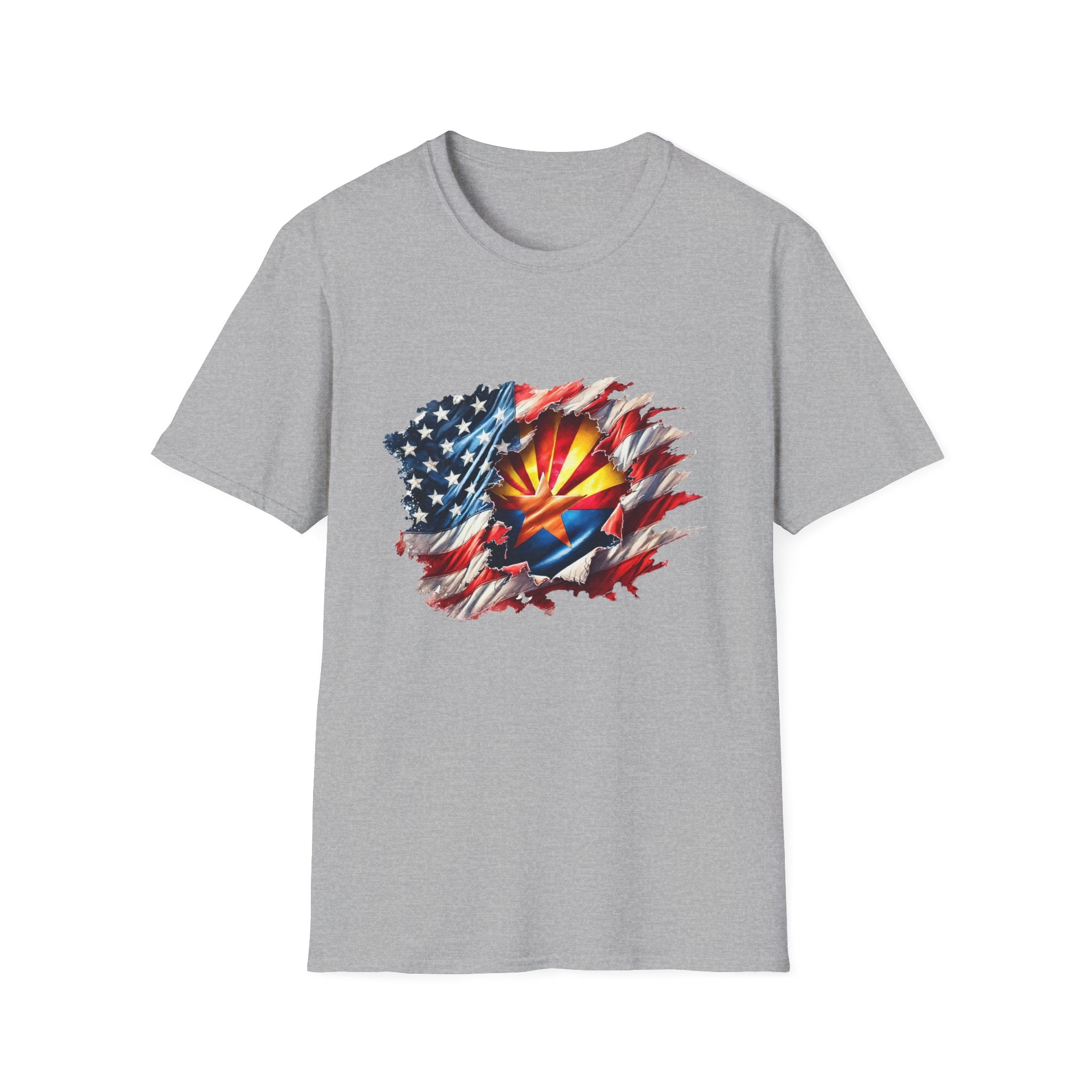 Arizona Flag Ripped Effect T-Shirt | USA Stars Stripes State Emblem