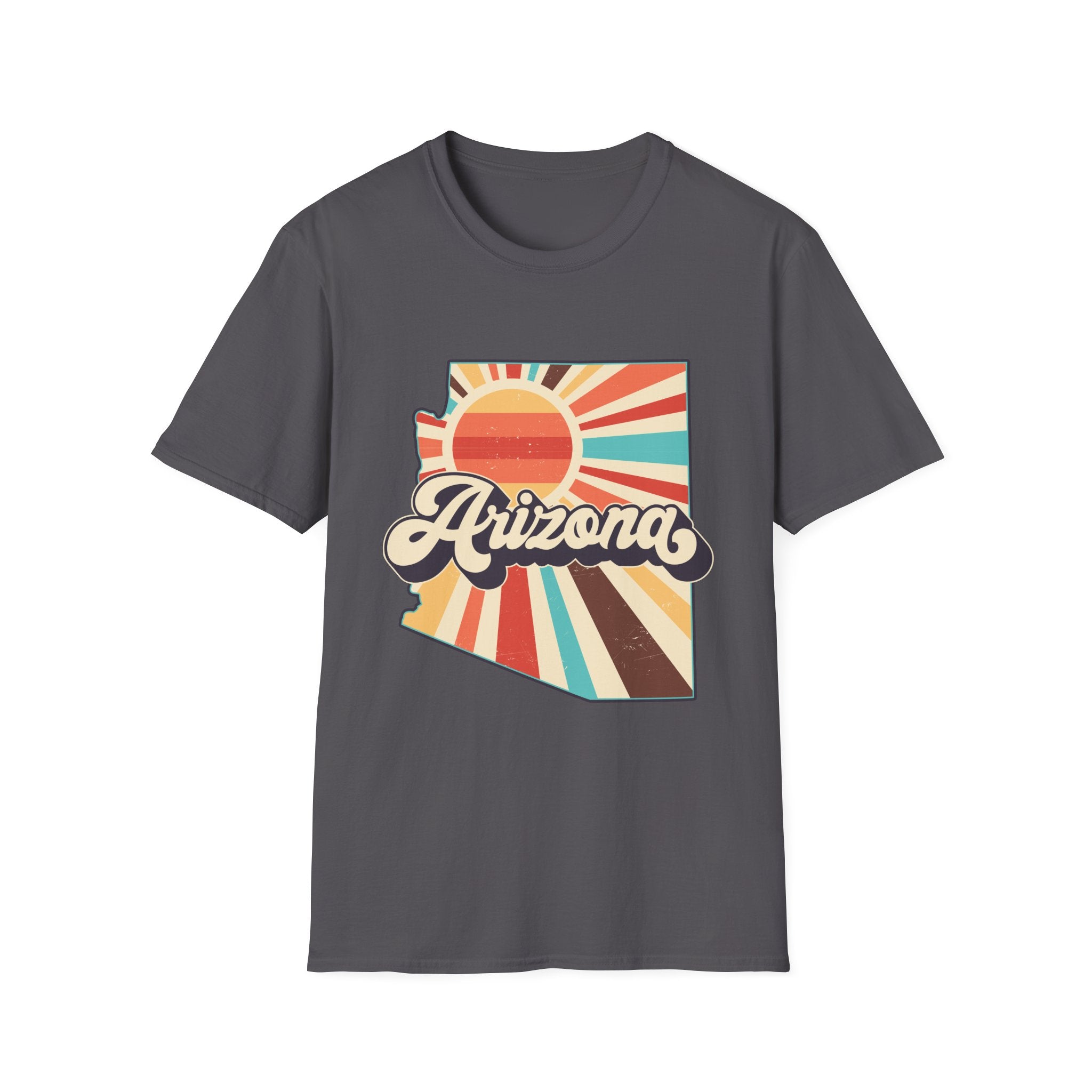 Arizona Retro Sunset T-Shirt | AZ State Map Vintage Rays