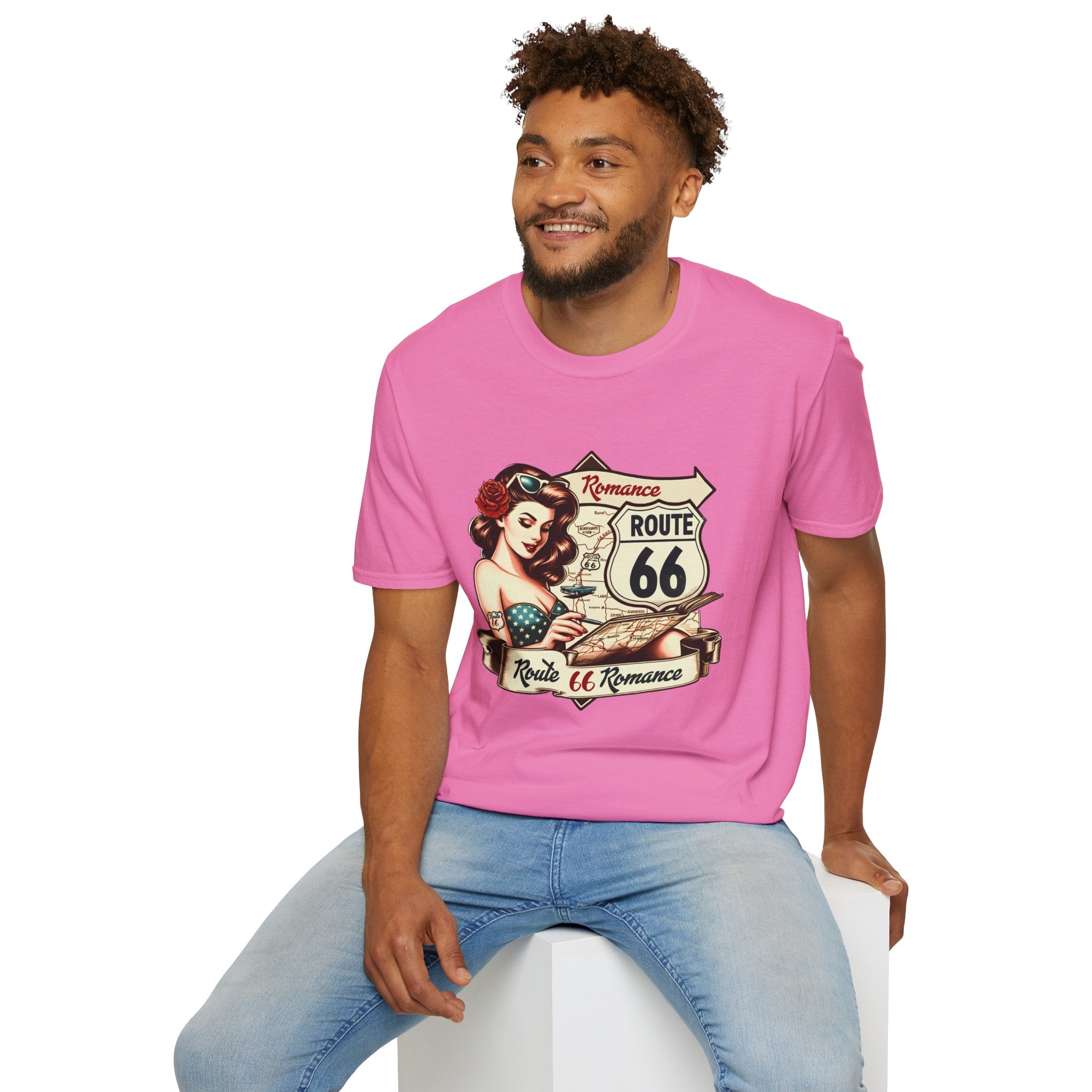Pinup Girl Route 66 T-Shirt | Vintage Roadtrip Retro Sign