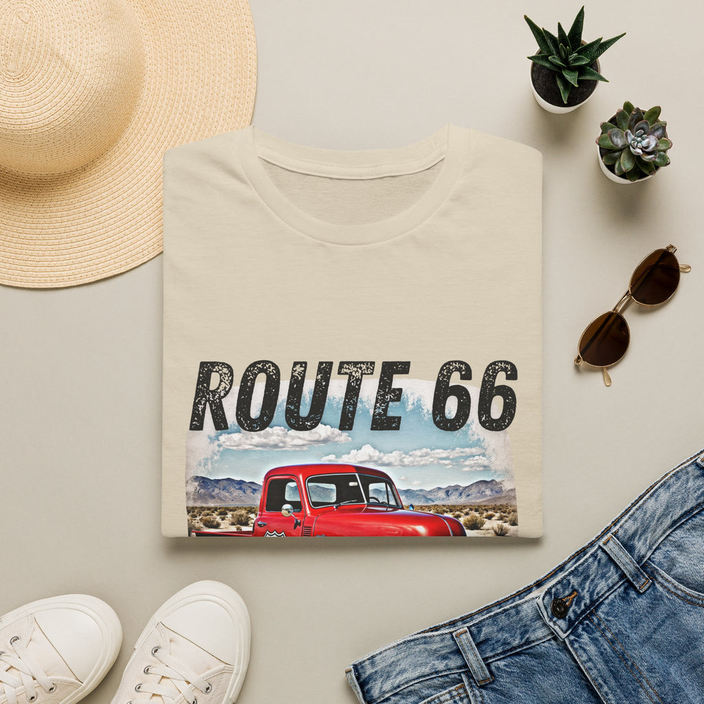 Route 66 Red Vintage Truck T-Shirt | Retro Highway Graphic
