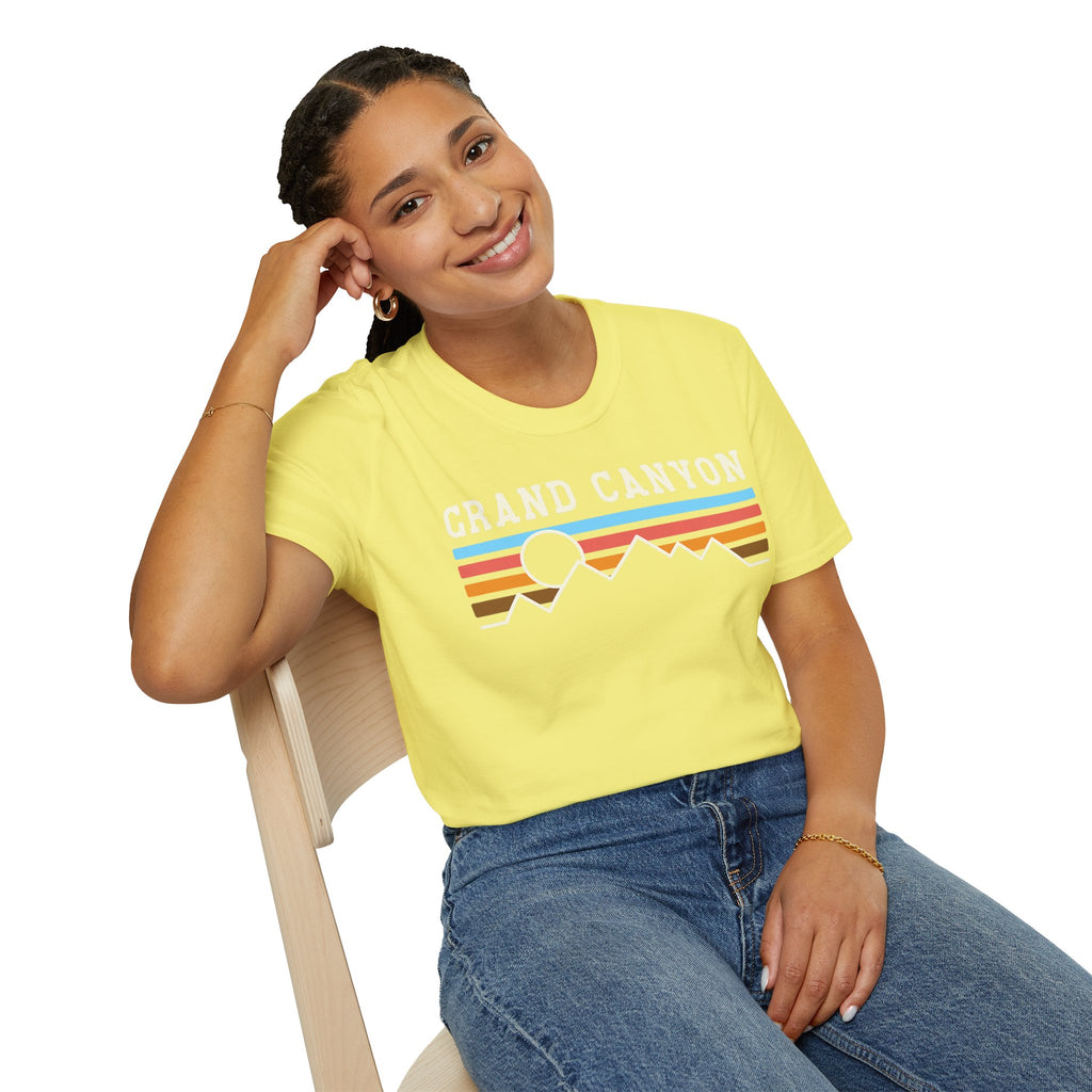 Grand Canyon Retro Sunset T-Shirt | Printed Front and Back National Park Landscape