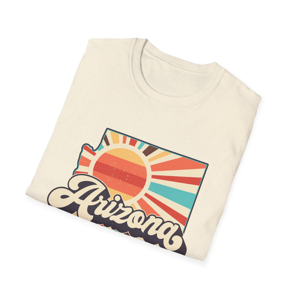 Arizona Retro Sunset T-Shirt | AZ State Map Vintage Rays