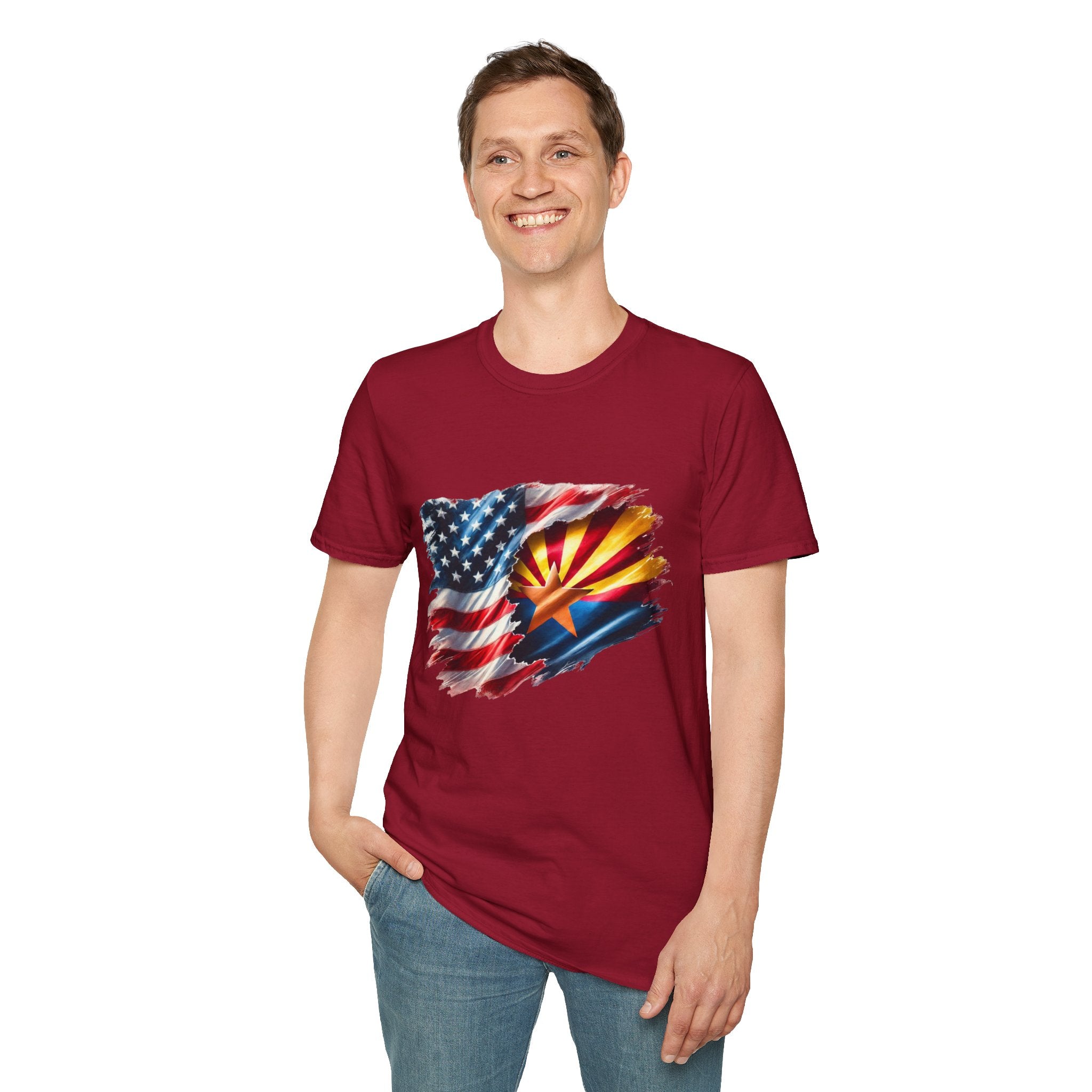Arizona Flag with American Flag T-Shirt | Patriotic State Pride Tee