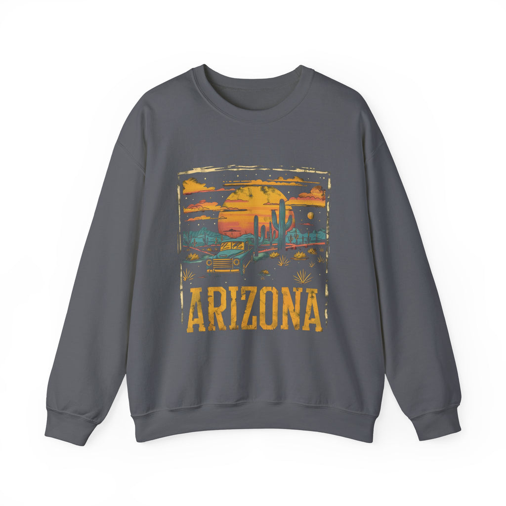 Arizona Desert Sunset Sweatshirt | Retro Cactus Landscape