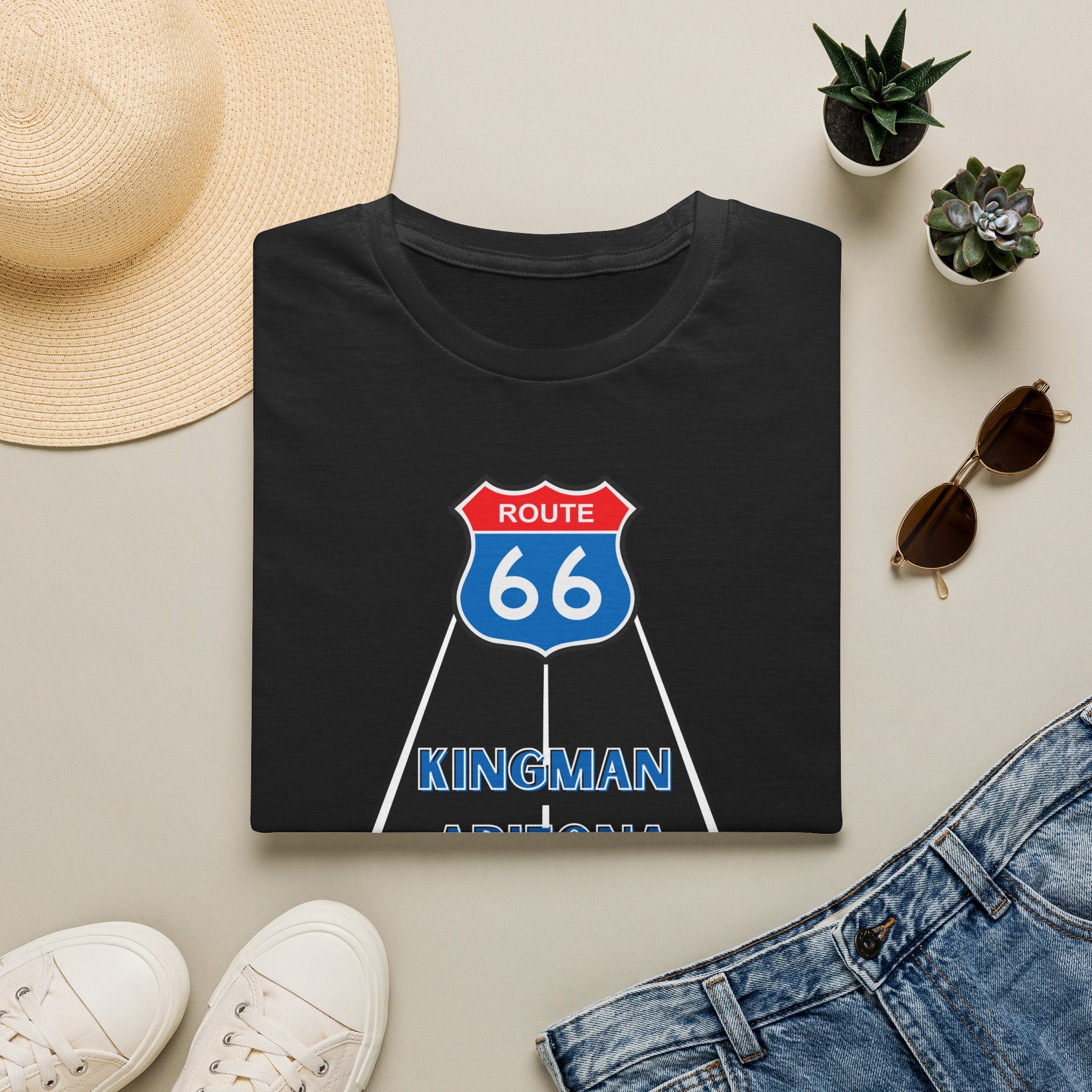 Route 66 Kingman Arizona Mens Womans Softstyle T-Shirt, Vintage Road Trip Shirt, Retro Travel Tee, Men's Women's Graphic Top, Gift for Travelers