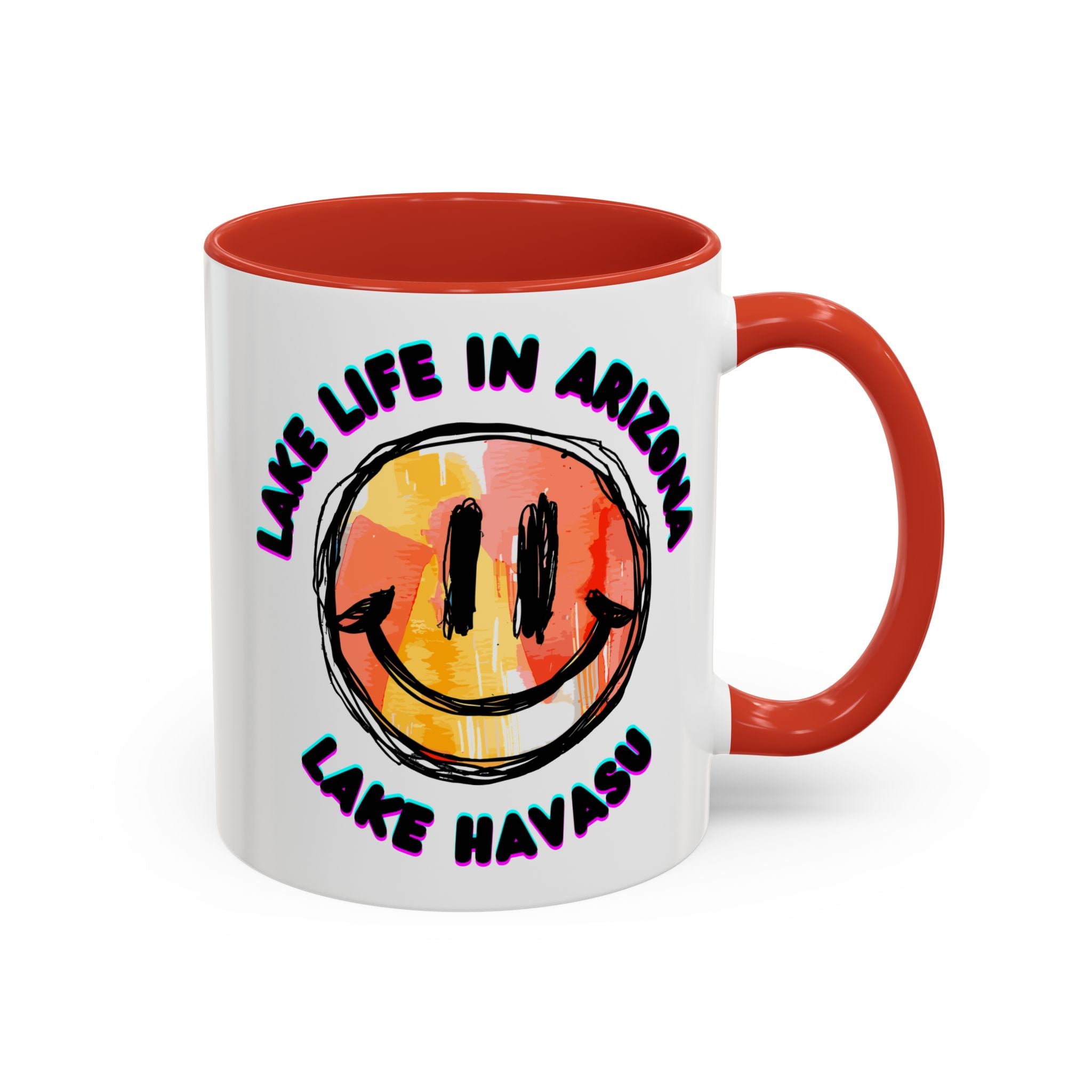 Lake Life in Arizona Smiley Mug | Lake Havasu Accent Coffee Mug