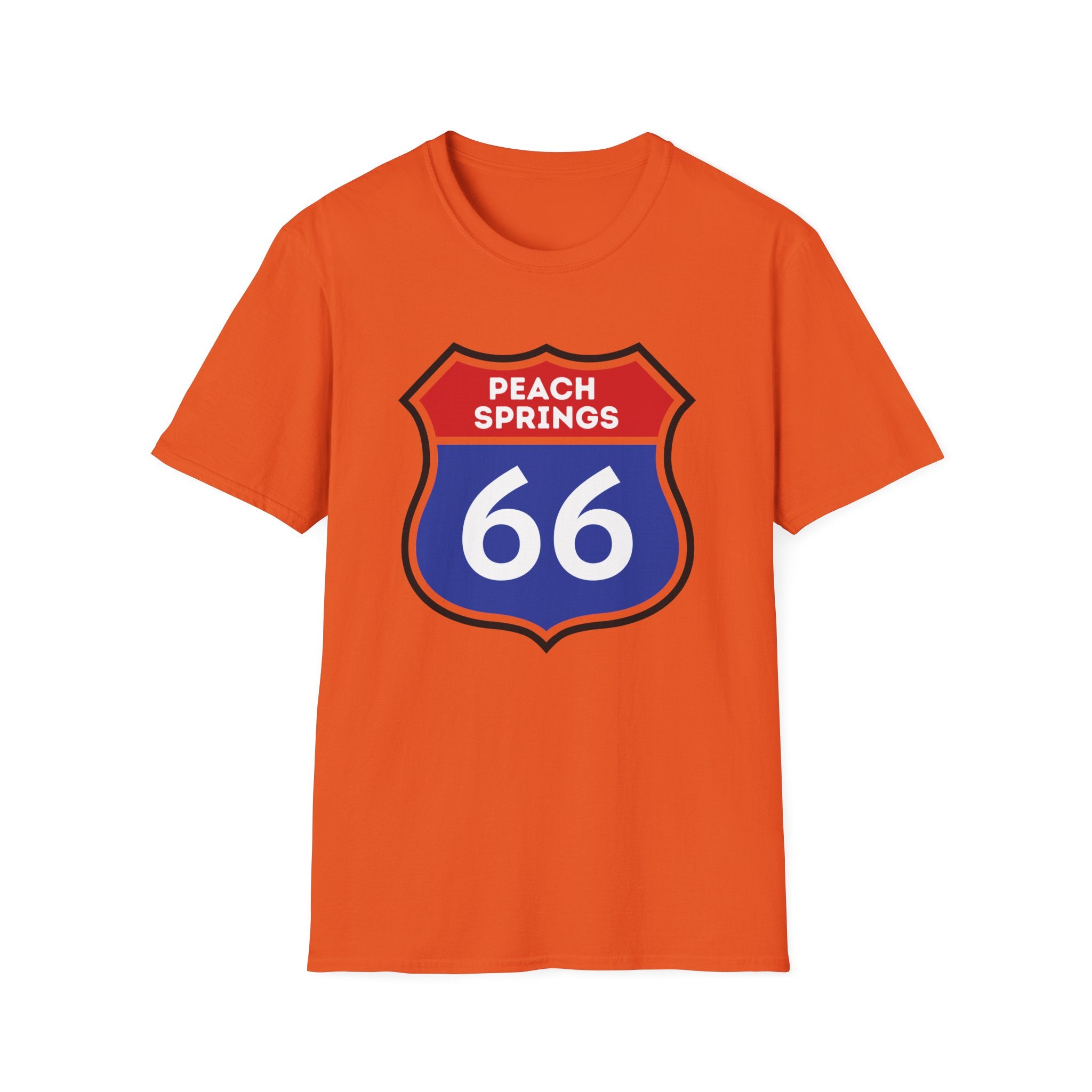 Peach Springs 66 Shield T-Shirt | Route 66 Road Sign Shirt